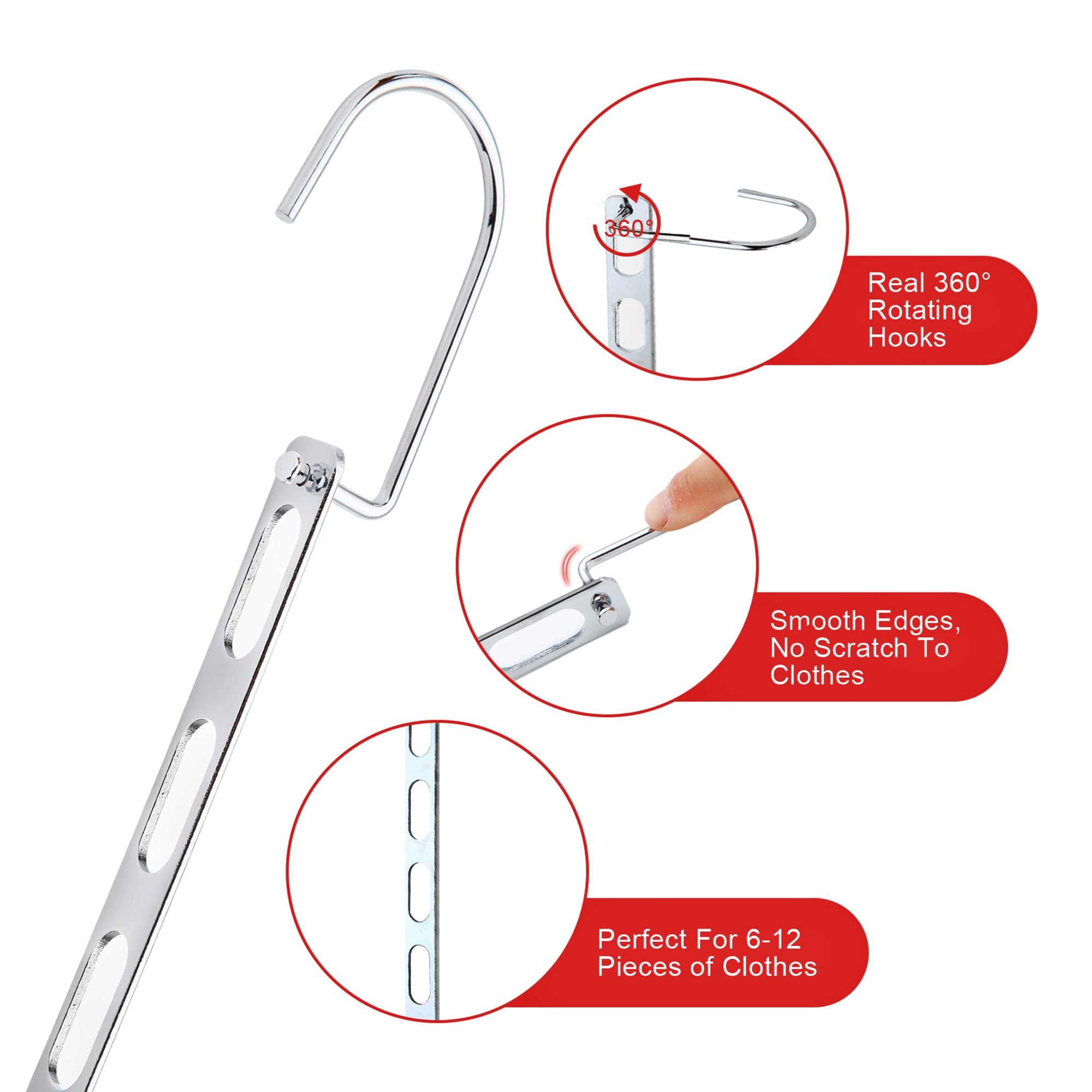 12 Pack Space Saving Hangers For Clothes, Collapsible Metal Hangers Organizer, Closet Hangers Space Saver, Clothes Hanger Organi