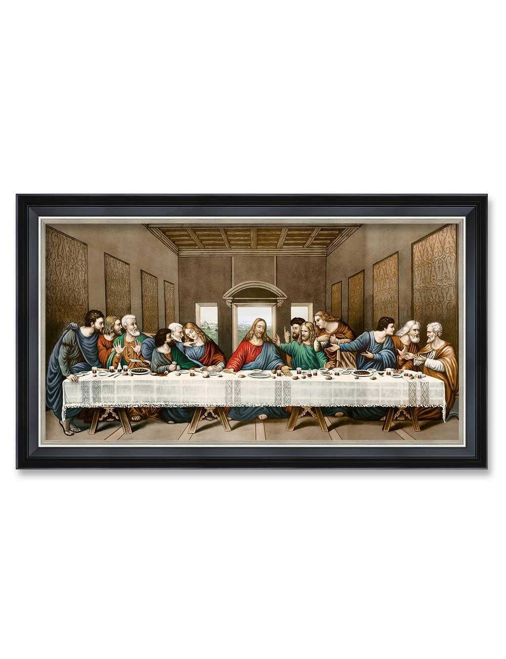 Decorarts - The Last Supper By Leonardo Da Vinci Giclee Reproducation, Giclee Prints Acid Free Cotton Canvas With Matching Balck
