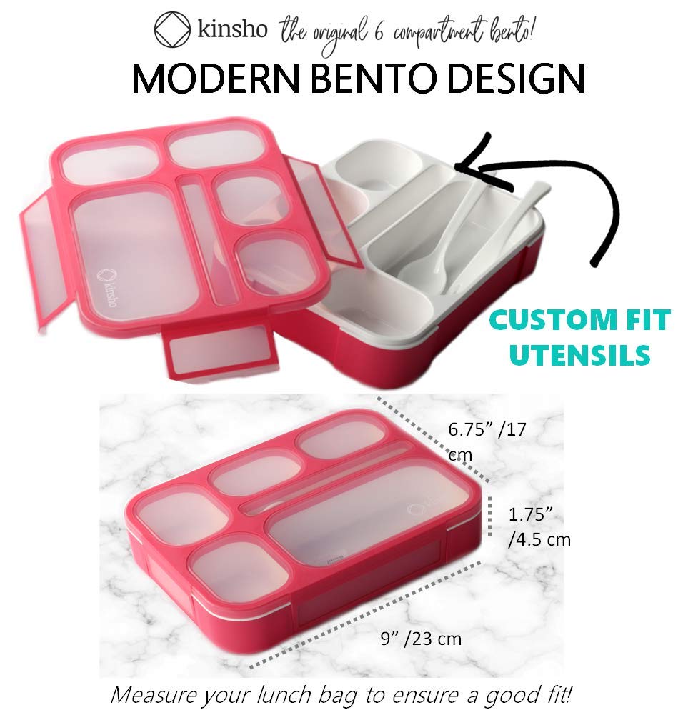 Bento-Box Lunch-Box Containers For Kids Girls Toddler Women, 6 Compartment Leakproof School Portion Container Kit, Meal Or Snack