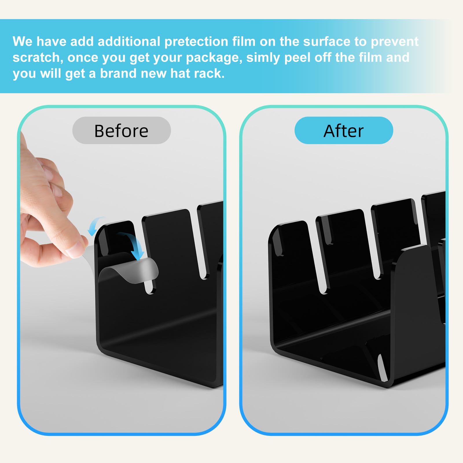 Dongying Hat Organizer For Baseball Caps 2024 New Hat Rack, No Install Acrylic Hat Stand For 14 Baseball Caps For Bedroom, Close