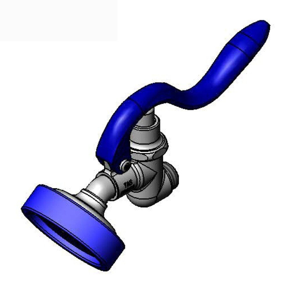 T&S Brass Eb-0107-035 Spray Valve With Angled High-Flow Spray Face, Blue