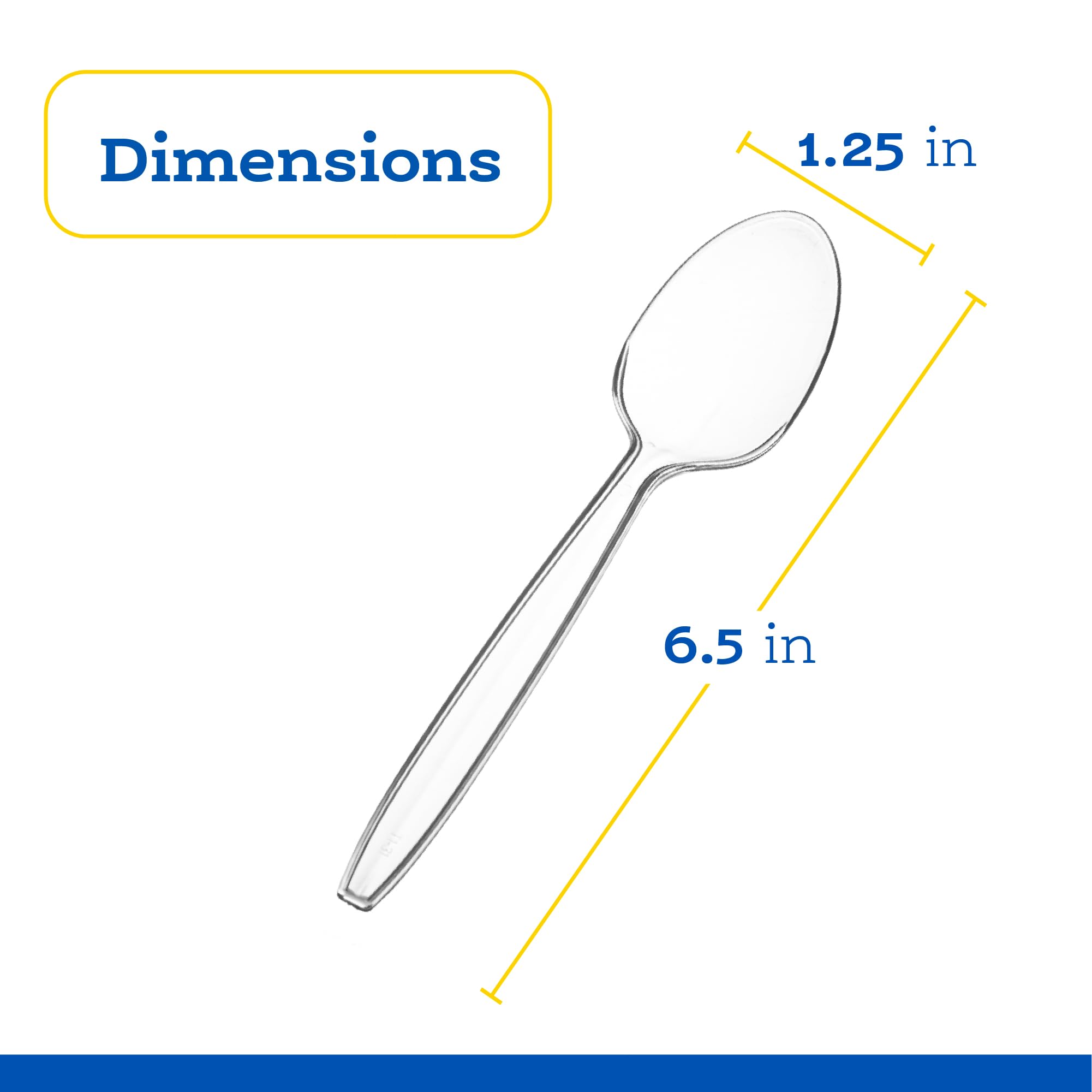 Plasticpro Disposable Clear Plastic Tea Spoons Heavyweight 100 Count