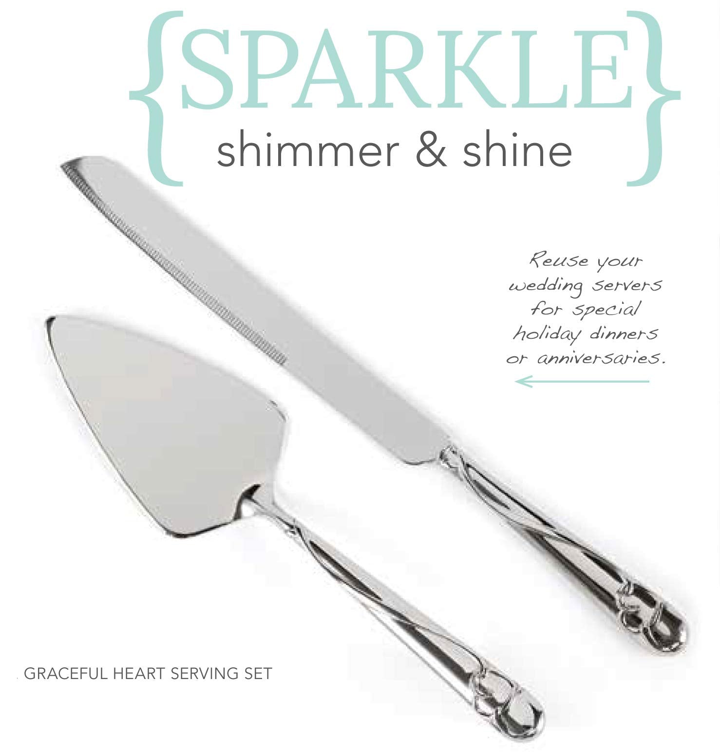 Hortense B. Hewitt, Graceful Heart Serving Set With Silver-Plated Handles (27208St)
