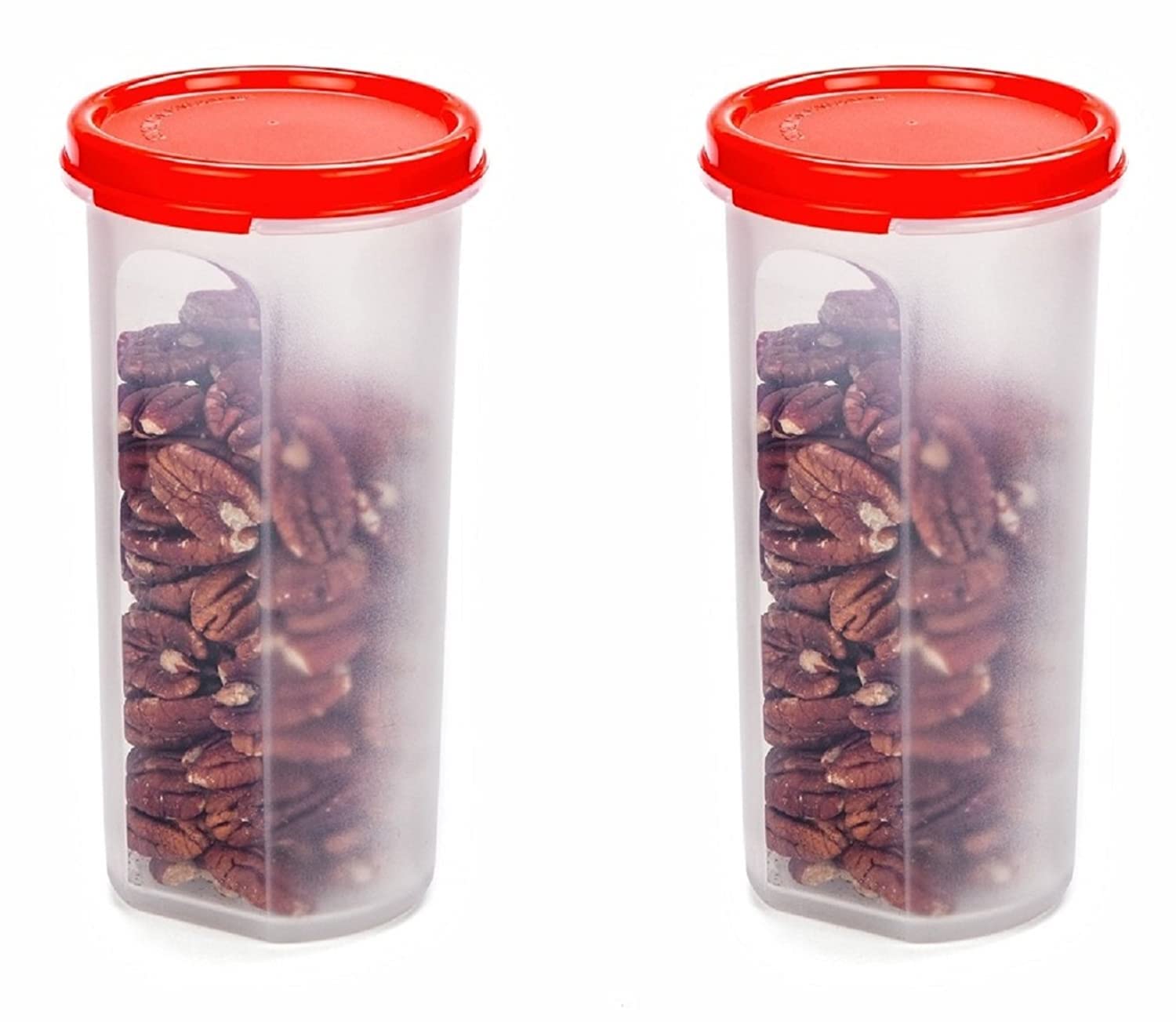 Signoraware Modular Plastic Container Set, 650Ml/92Mm, Set Of 2, Red
