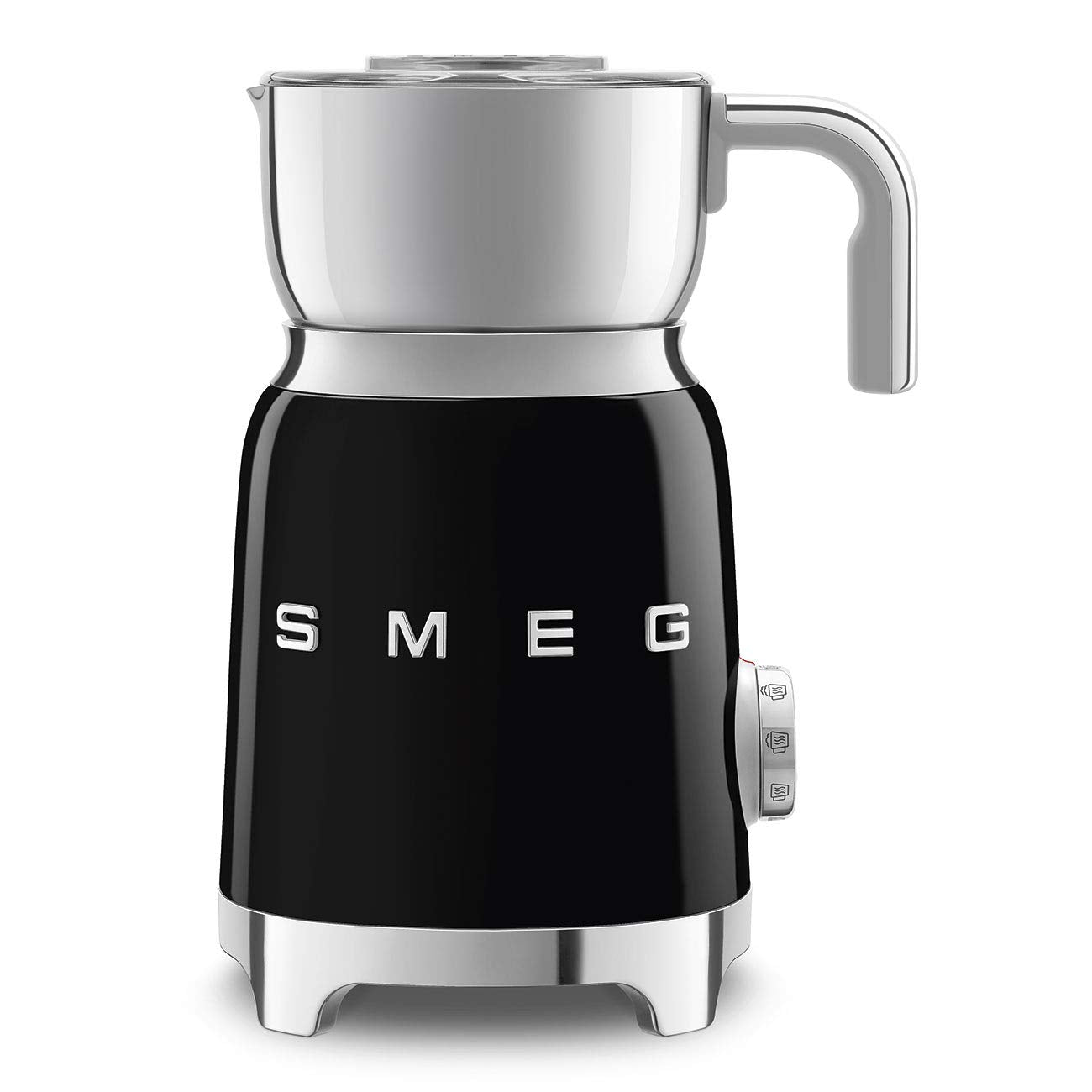 Smeg Retro 50'S Style Milk Frother With 2 Disks 6 Preset Programs Hot Or Cold Frothing And Induction Heating (Black)