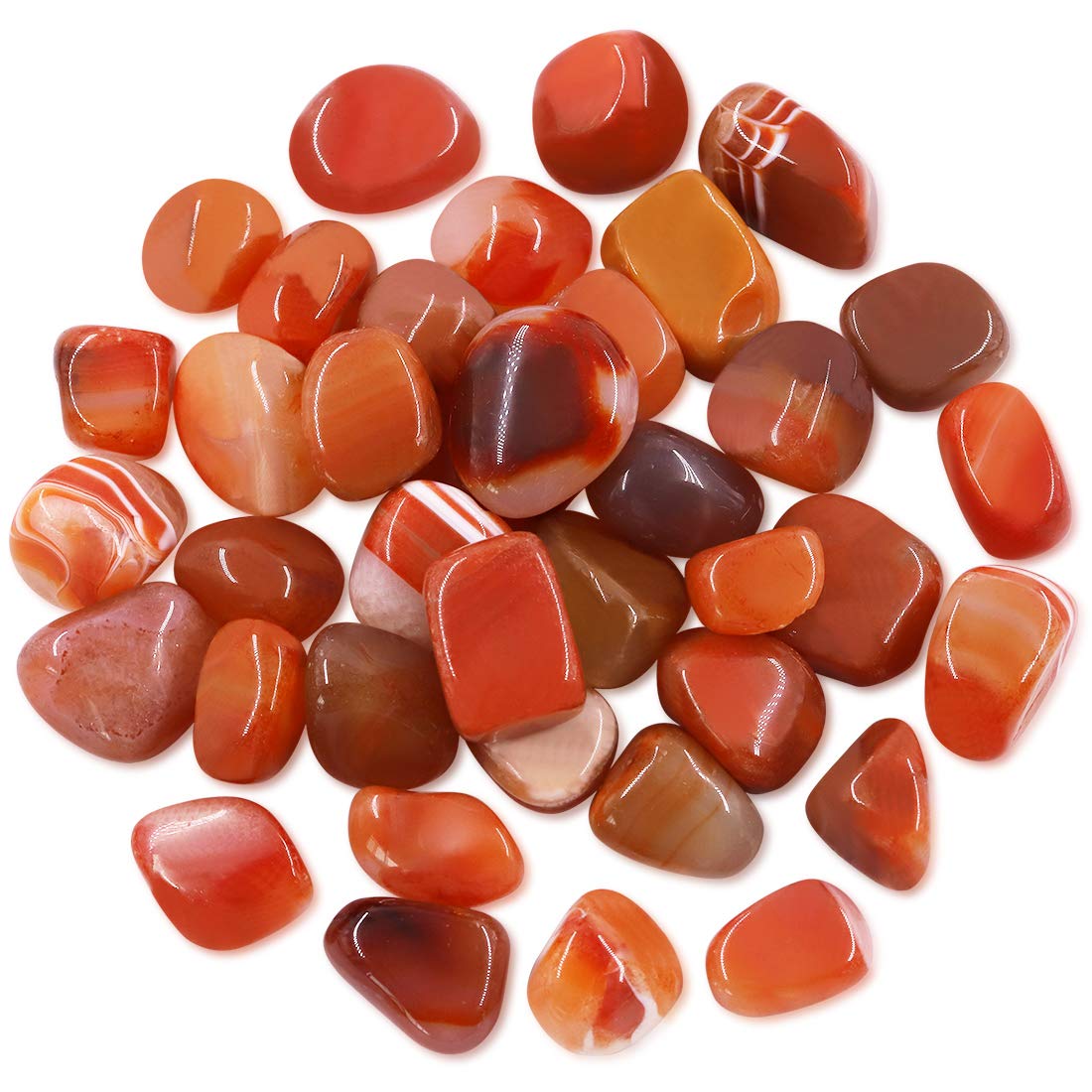 Hilitchi Reddish Brown Agate Stone Tumbled Stones For Plants Cacti & Succulents Bedding, Vase Filler, Landscape Bottom Decoratio
