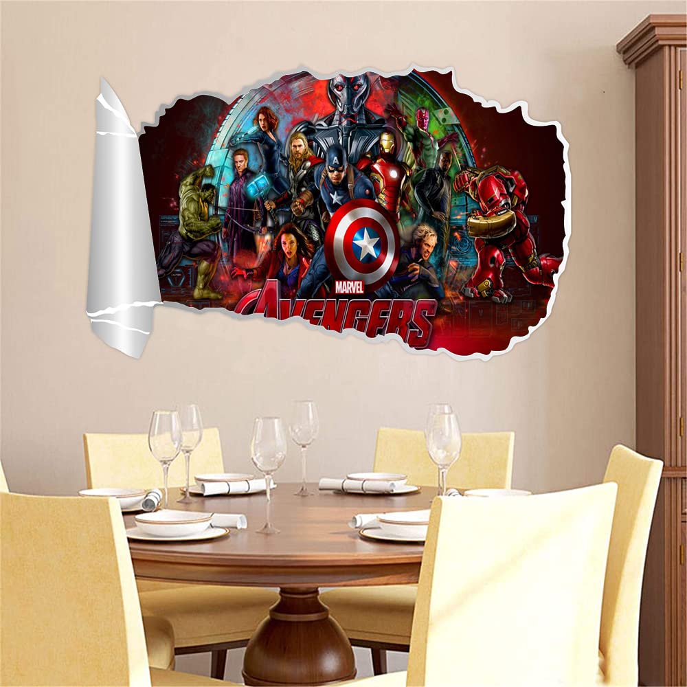 Gadgets Wrap Printed Wall Decal Sticker Scratched Book Roll Paper Style Decal (95Cm X 58Cm) - Marvel Studios Avengers Age Of Ult