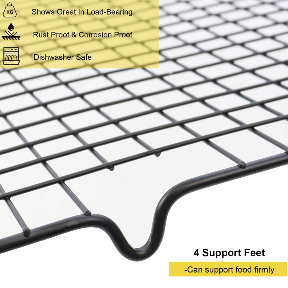 Hengke 3 Pieces Cooling Rack For Baking, Cake Cooling Rack Square, 16X10 Inches Baking Rack Oven Safe Grid Wire Racks, Non-Stick