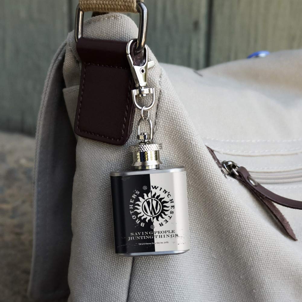 Supernatural Brother Stainless Steel 1Oz Mini Flask Key Chain