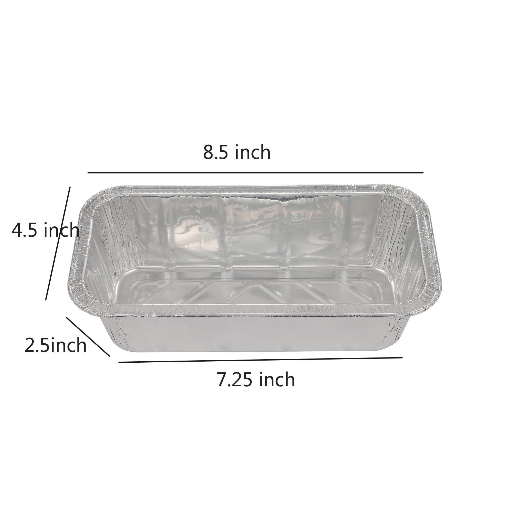Waytiffer Loaf Pans [50 Pack] 2Lb Heavy Duty Disposable Aluminum Foil Premium Bread Tins Standard Size - 8.5'' X 4.5'' X 2.5'' P