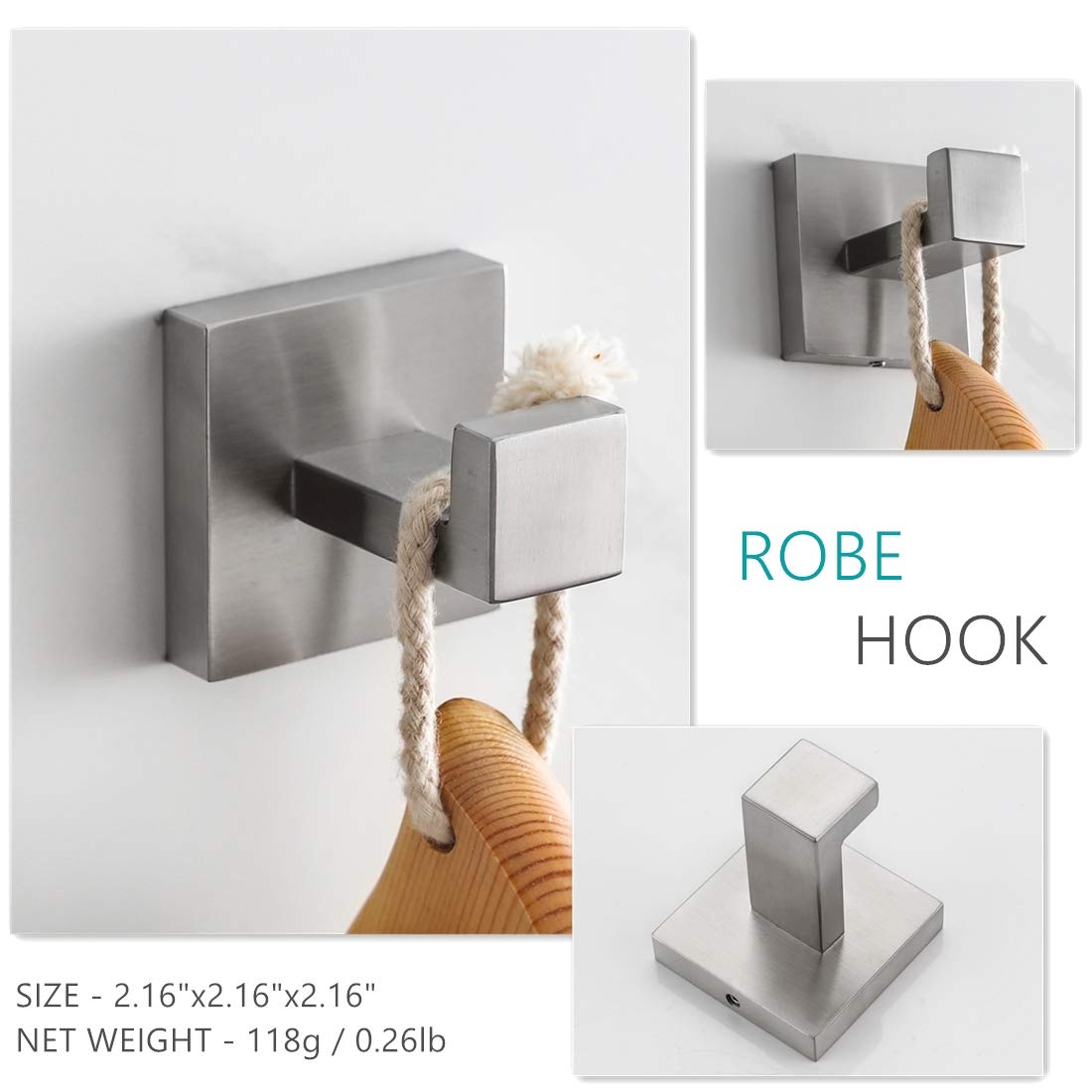 VELIMAX Premium Stainless Steel 4 Pieces Bathroom Hardware Accessories Set Wall Mounted Towel Bar Set  Brushed  23.6-Inch