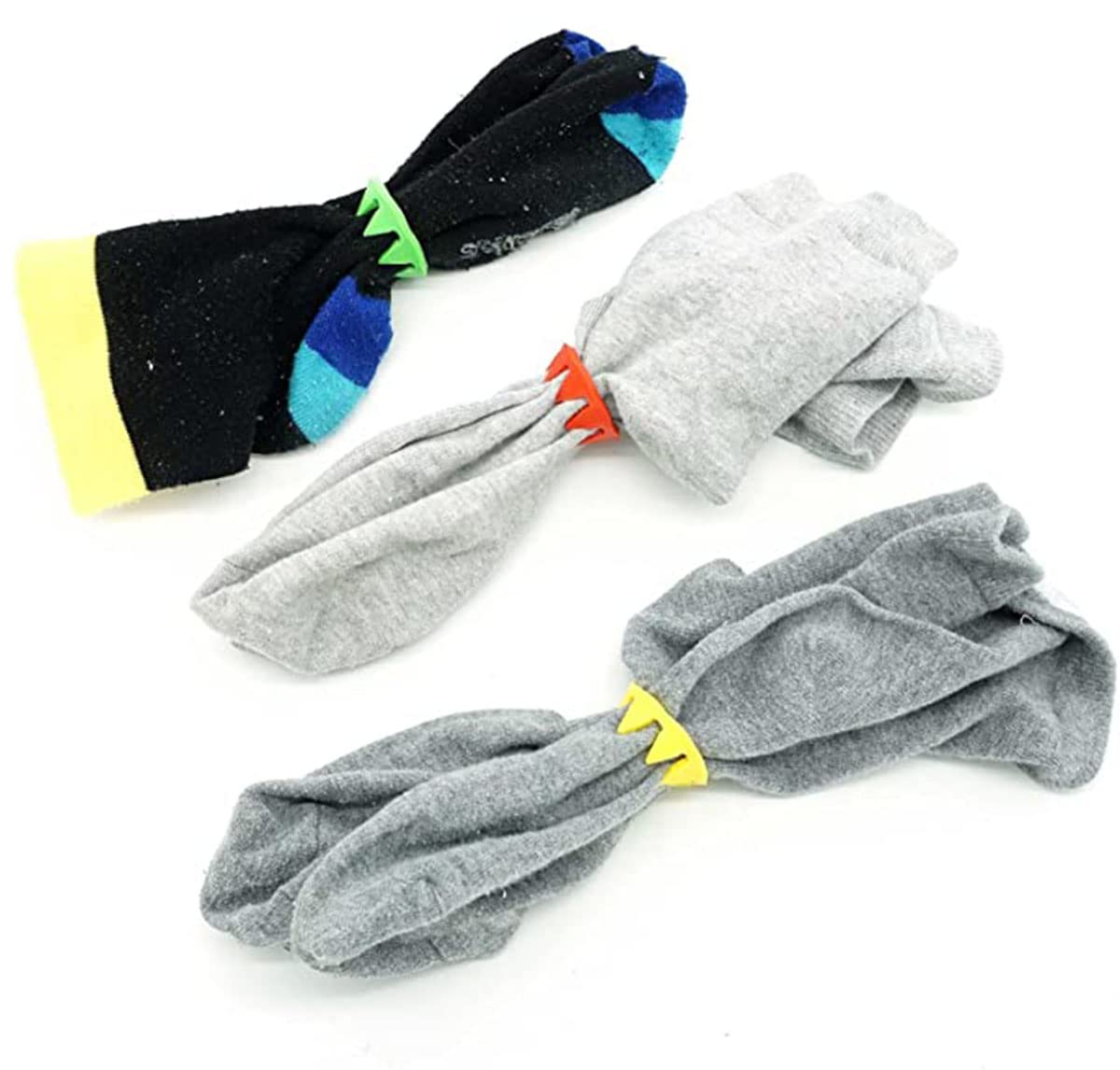 Sujosa 30Pcs Sock Rings Sock Clip Holders Locks Washing Sorters Laundry Storage Organization Soft Rubber With 5 Multicolor