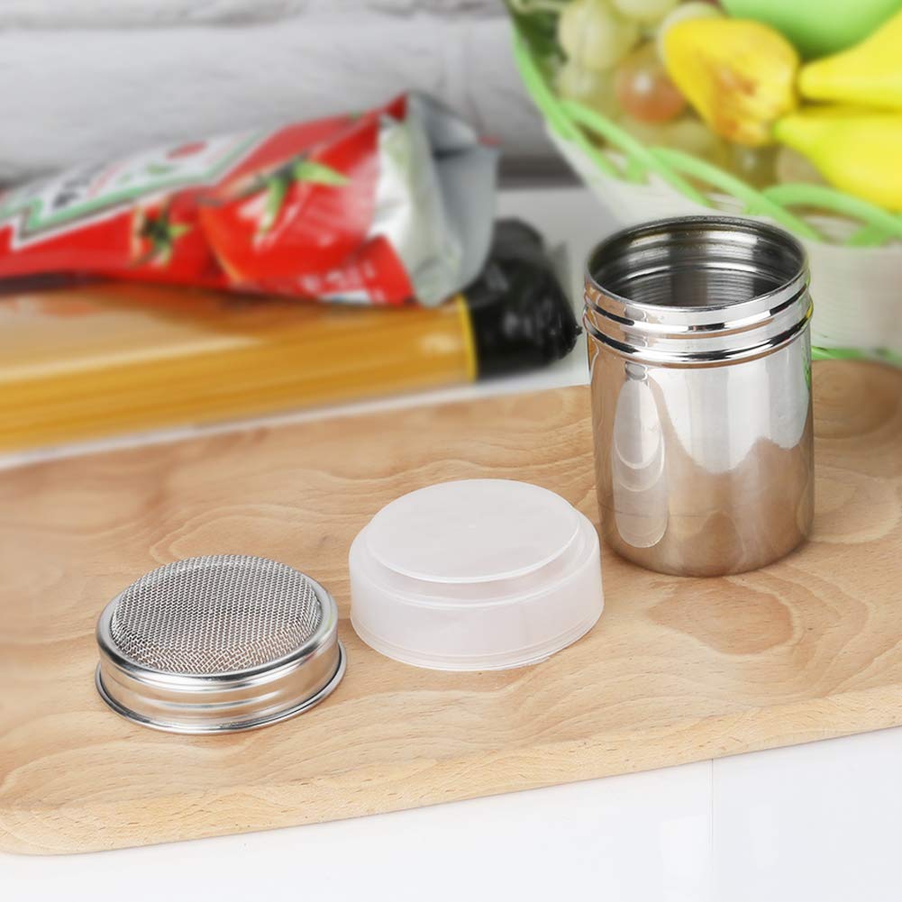 Accmor 2Pcs Powdered Sugar Shaker Duster, Cinnamon Shaker Flour Sifter, 7Oz Stainless Steel Fine Mesh Dredges Shakers For Cinnam