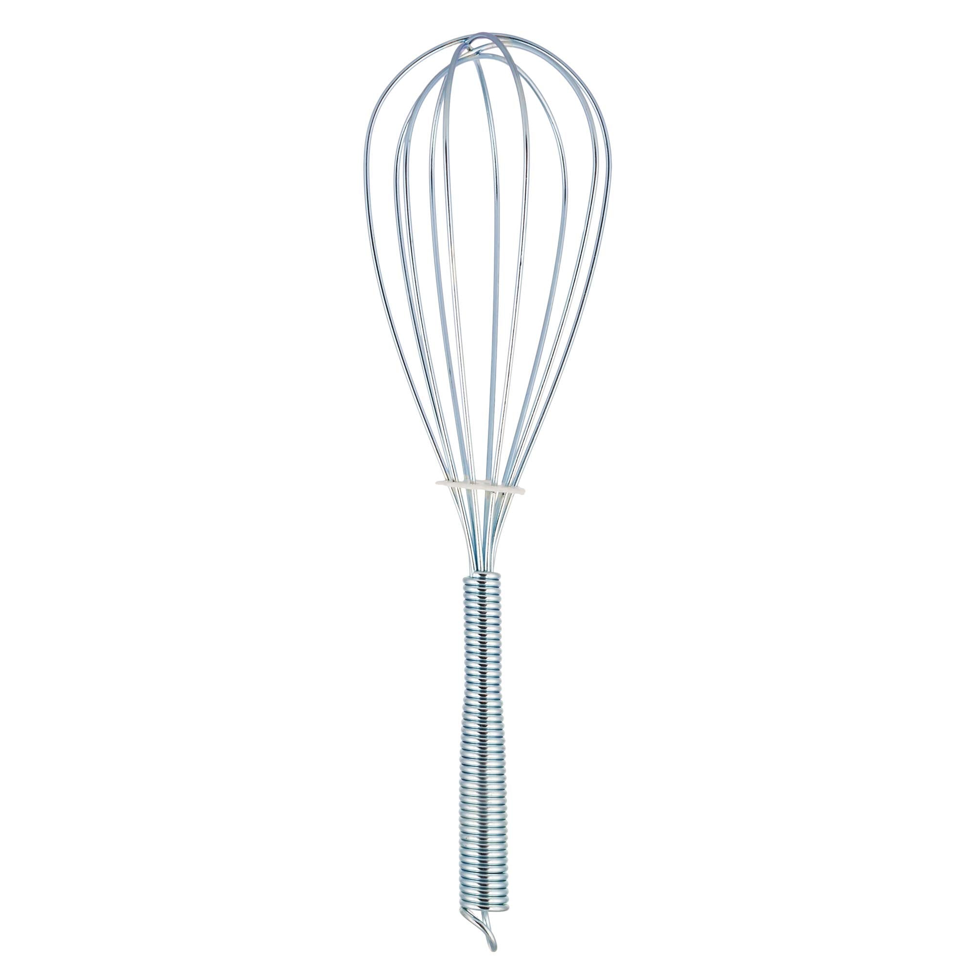 Stainless Wire Egg Whisk - Heavy Duty Handled - Ergonomic Steel Whisks - Beater Coil Whipper - Long Whisker