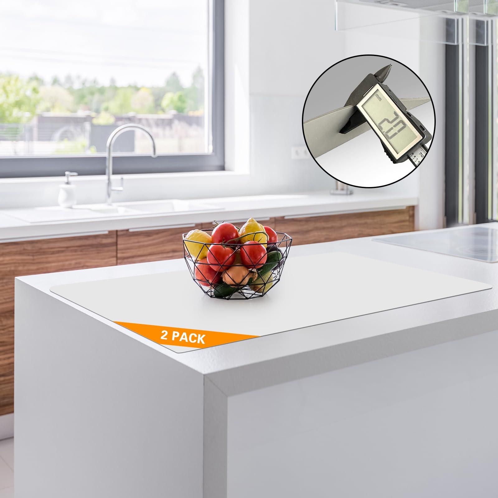 2 Pack Silicone Mats, 35.4''X23.6'' Silicone Mat For Kitchen Counter, 2Mm Thick Heat Resistant Mat, Waterproof Countertop Protec