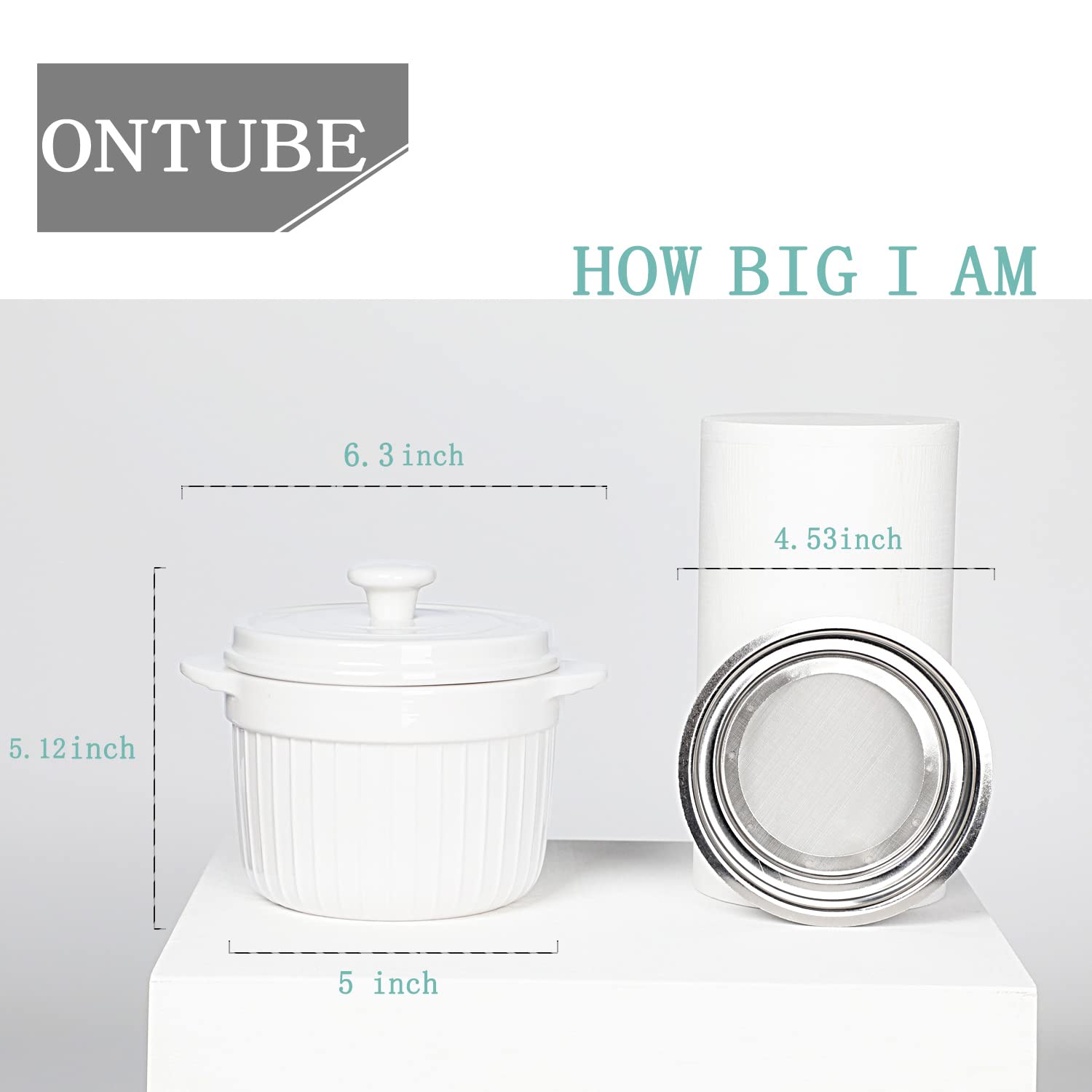 Ceramic Bacon Grease Container Keeper with Strainer  Frying Oil Storage Can   White