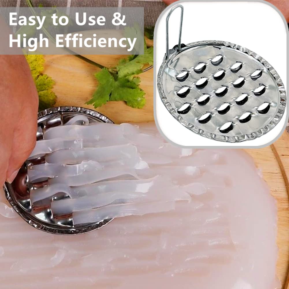 3Pcs Jelly Scraping Cold Noodle Scraper Stainless Steel Snack Tools Household Manual Kitchen Scratch Fruit Scrapers Kitchen Uten