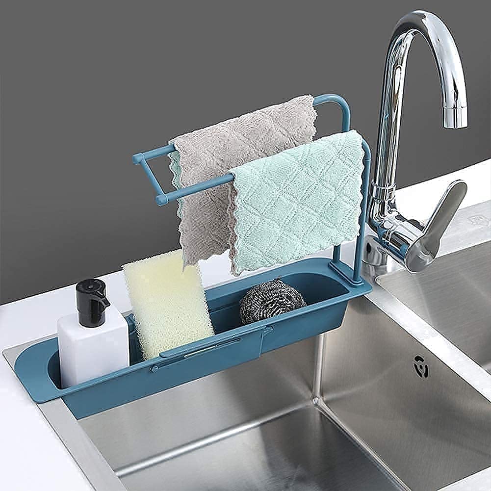 Ap & Zp Telescopic Kitchen Sink Organizer Plastic Wash Basin Storage Shelf Adjustable Rack For Dishwasher Liquid (MultiColour)