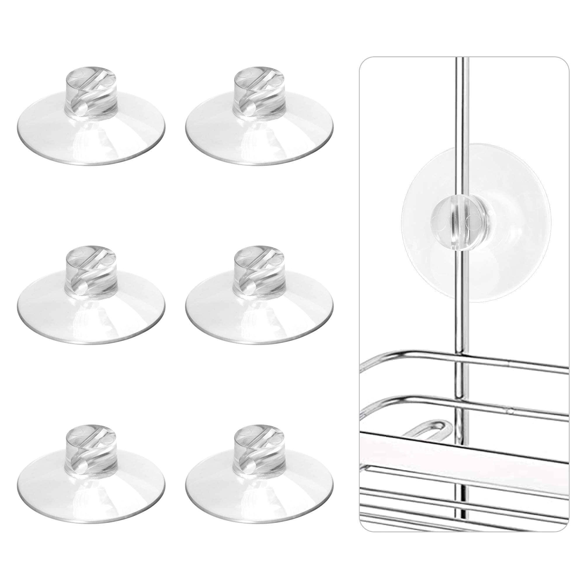 Yeebeny 6Pcs Shower Caddy Connectors Suction Cups For Bathroom, Heavy Strength Large Suction Cups Without Hooks, Replacement Suc