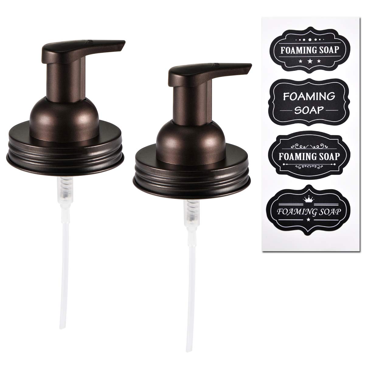 Mason Jar Soap Dispenser Lid - Regular Mouth - Premium 304 Stainless Steel Lids And Foam Hand Soap Dispenser Pump Replacement Fo