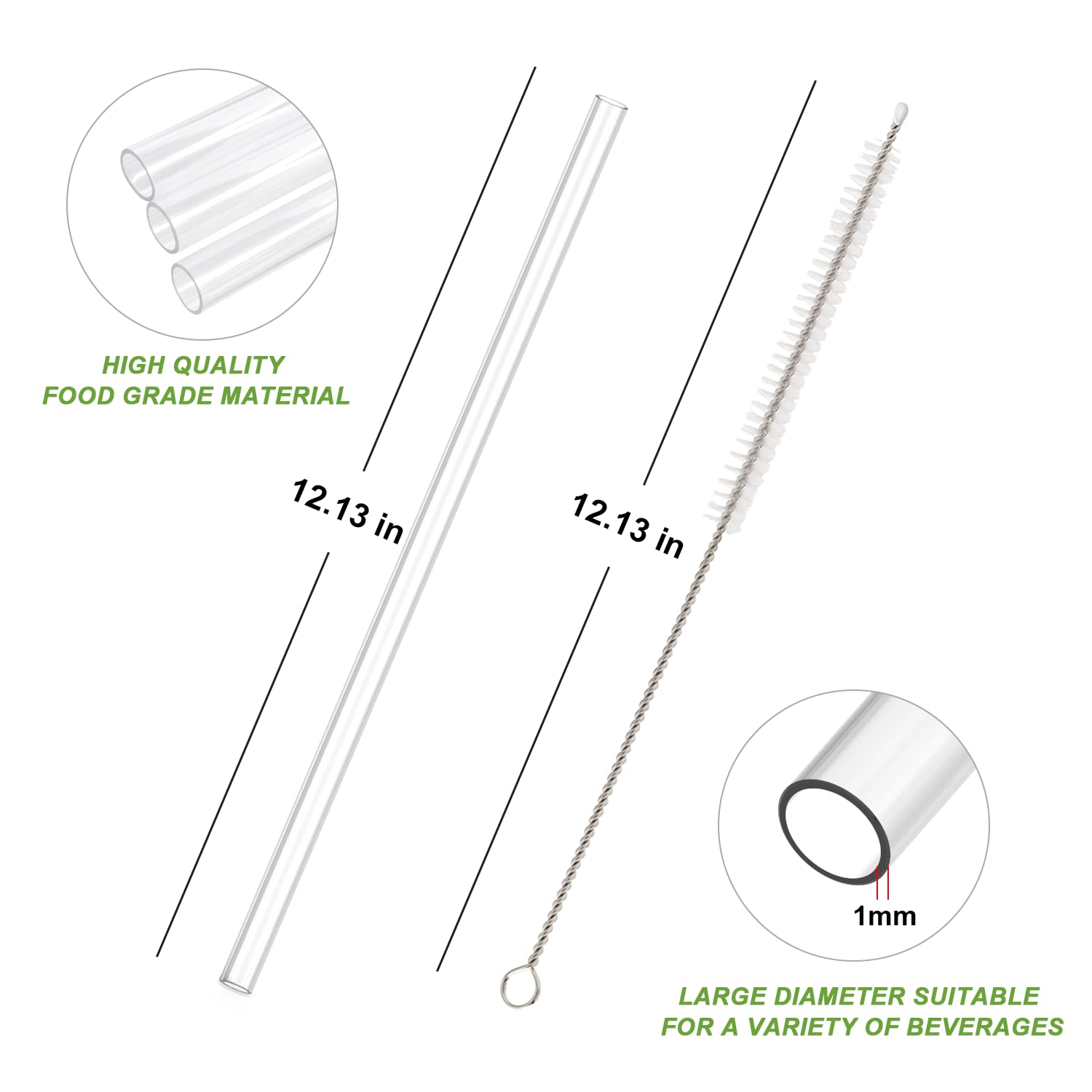Replacement Straws for Stanley 40 30oz Adventure Quencher Travel Tumbler 6Pack  YOELIKE Reusable Clear Straws with Cleaning Brush  Compatible with Stanley Cup Mug Accessories