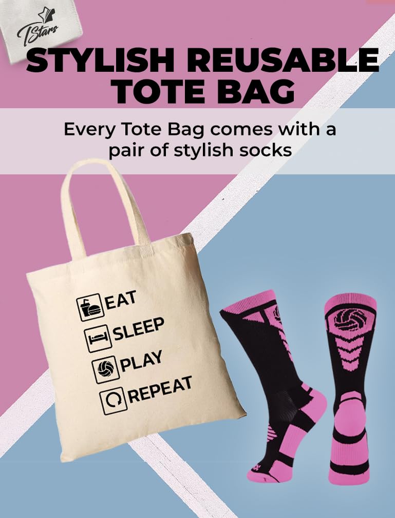 Canvas Tote Bag For Women Volleyball Lovers Reusable Bag For Shopping Tote Bag Volleball Repeat