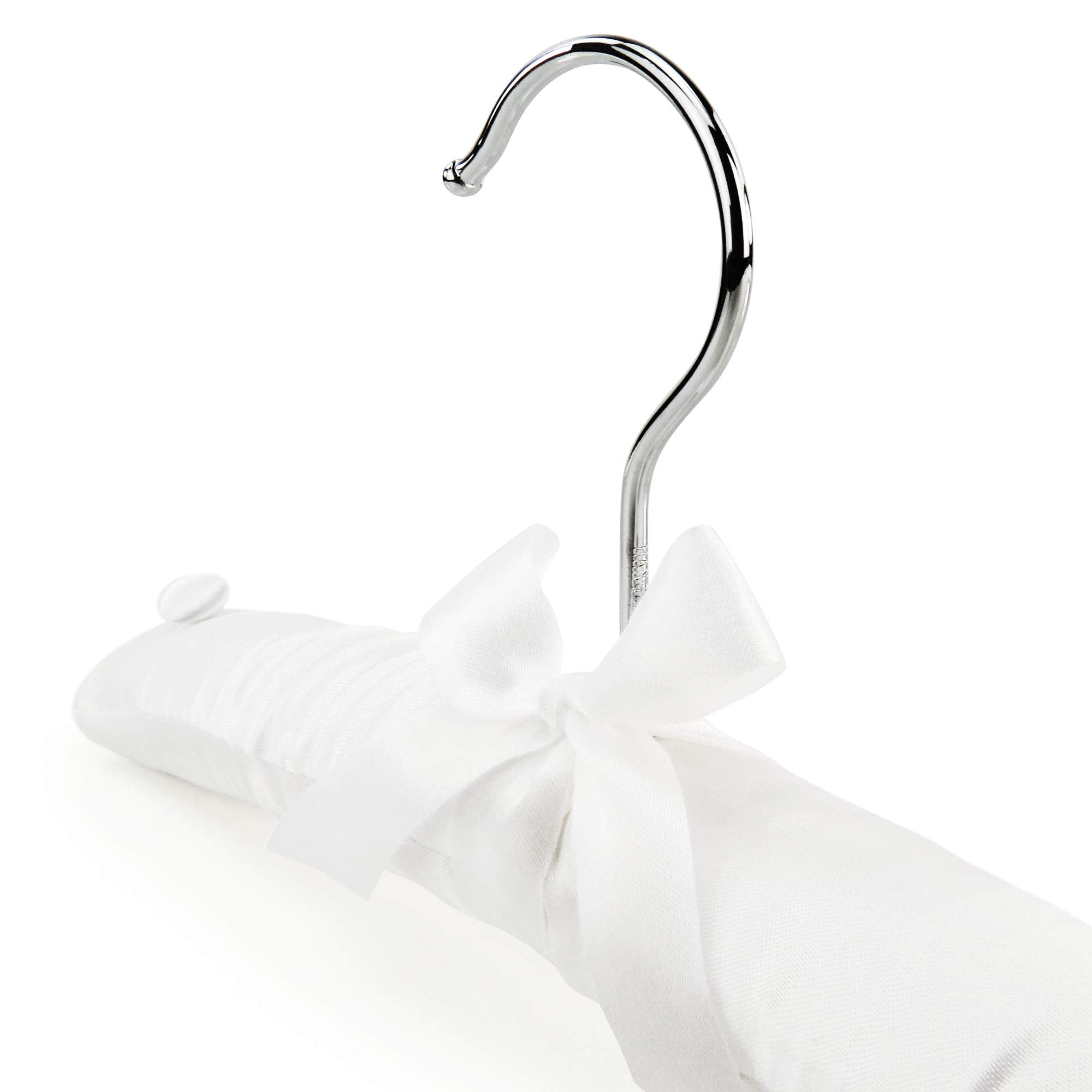 Hangerworld Pack Of 3 Small Kids Satin Padded Hangers - 11.8Inch Soft White Infant, Toddler And Baby Hangers For Nursery Closet