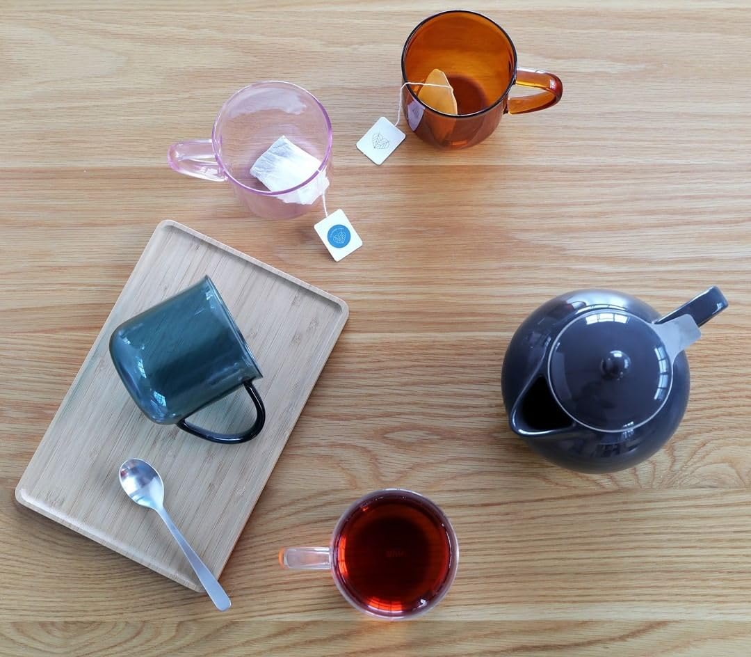 Viva Minima Eva Blue Glass Tea Cup - 14 Oz / 400 Ml Coffee Mug