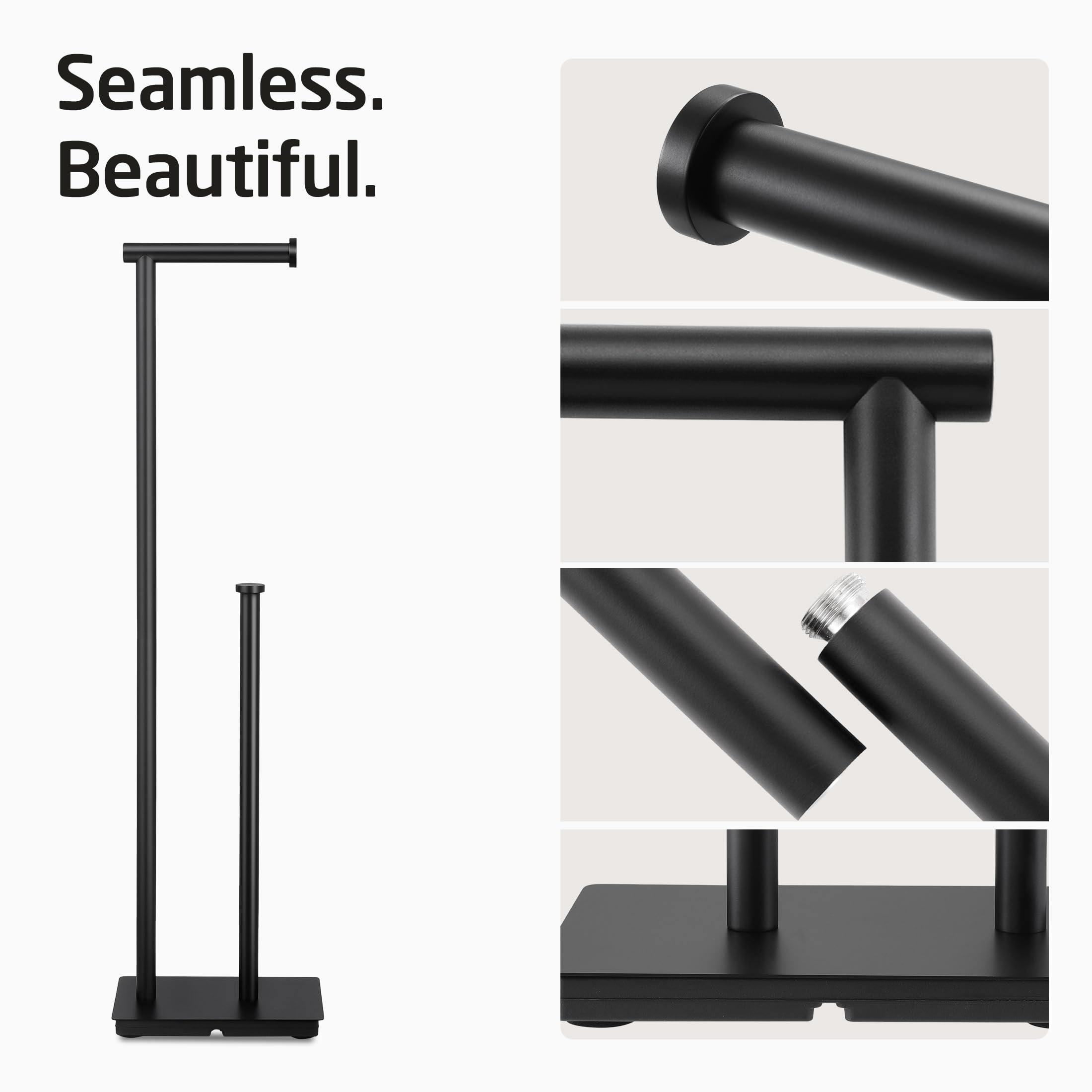 Kes Freestanding Toilet Paper Holder With Reserve For Bathroom With Weighted Base, Modern Tissue Roll Holder Stand 29 H, Sus304