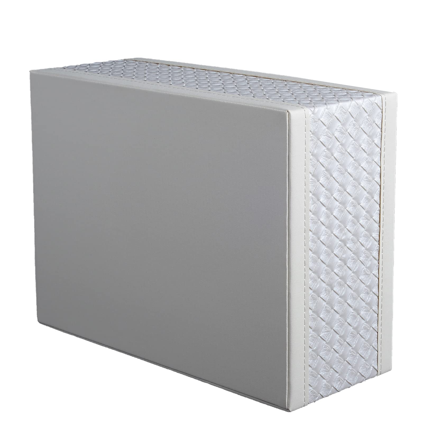 Xnone Tissue Box Cover Rectangle White Kleenex Box Holder Pu Leather Facial Tissue Organizer,Multifunctional Remote Control Stat