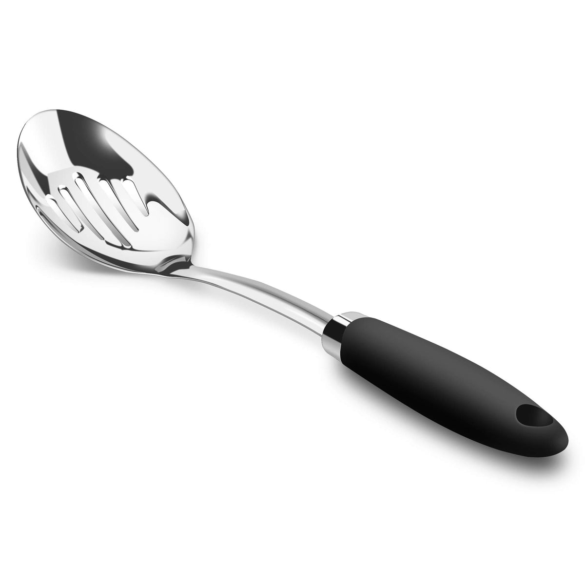 Brushed Stainless Steel Non-Slip Ergonomic Handle Spoon