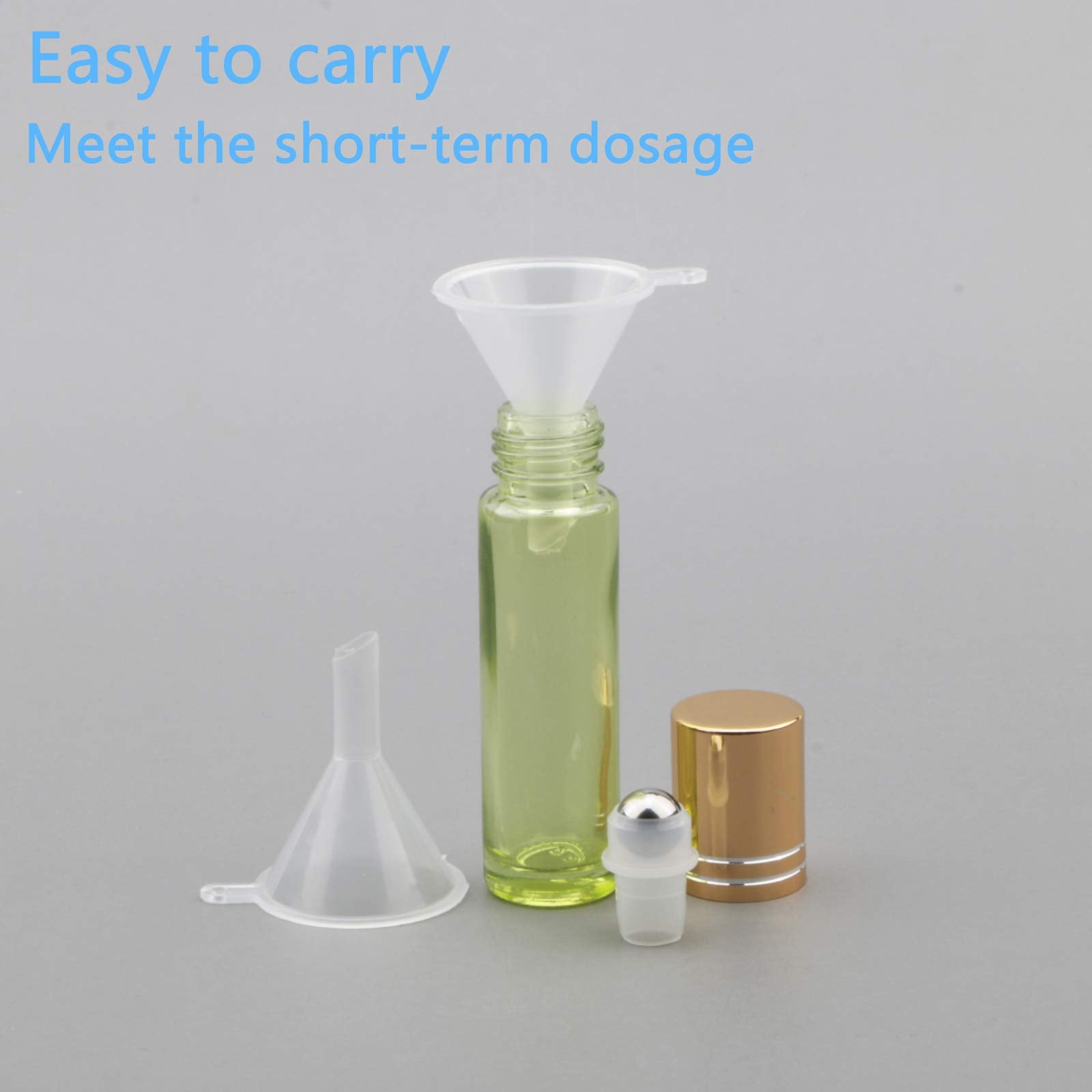 Newzoll 8Pcs Glass Roll On Bottles 10Ml (1/3Oz) Pearl Green Essential Oil Roller Bottles Vials Rolling Bottles Container For Ski