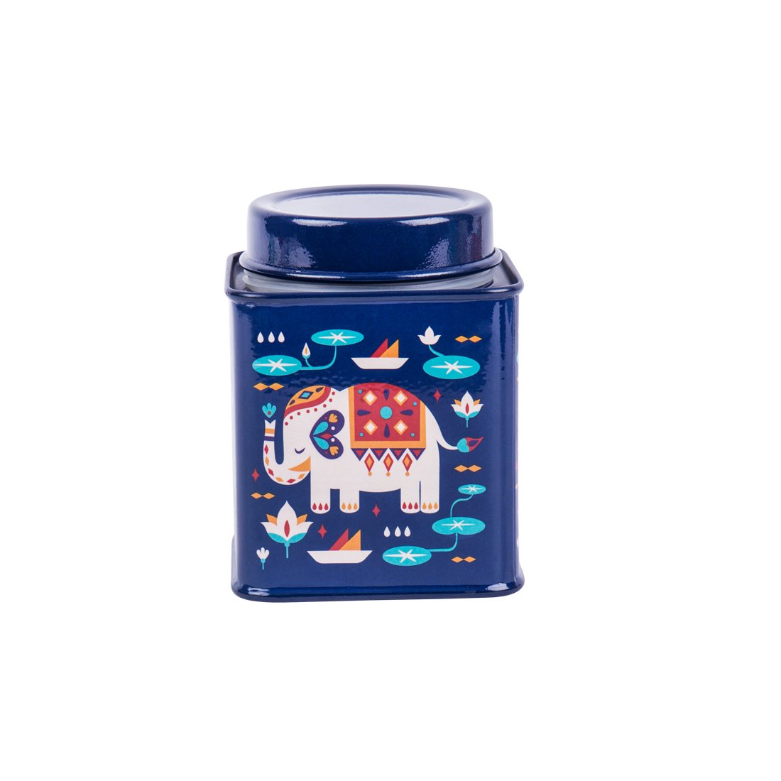 Chumbak Dark Blue Storage Tin 300Ml  Airtight Multipurpose Metal Container For Kitchen Storage Of Tea, Coffee, Sugar, Snacks, D