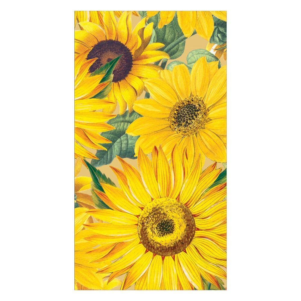 Caspari Sunflowers Paper Guest Towel Napkins - 15 Per Package
