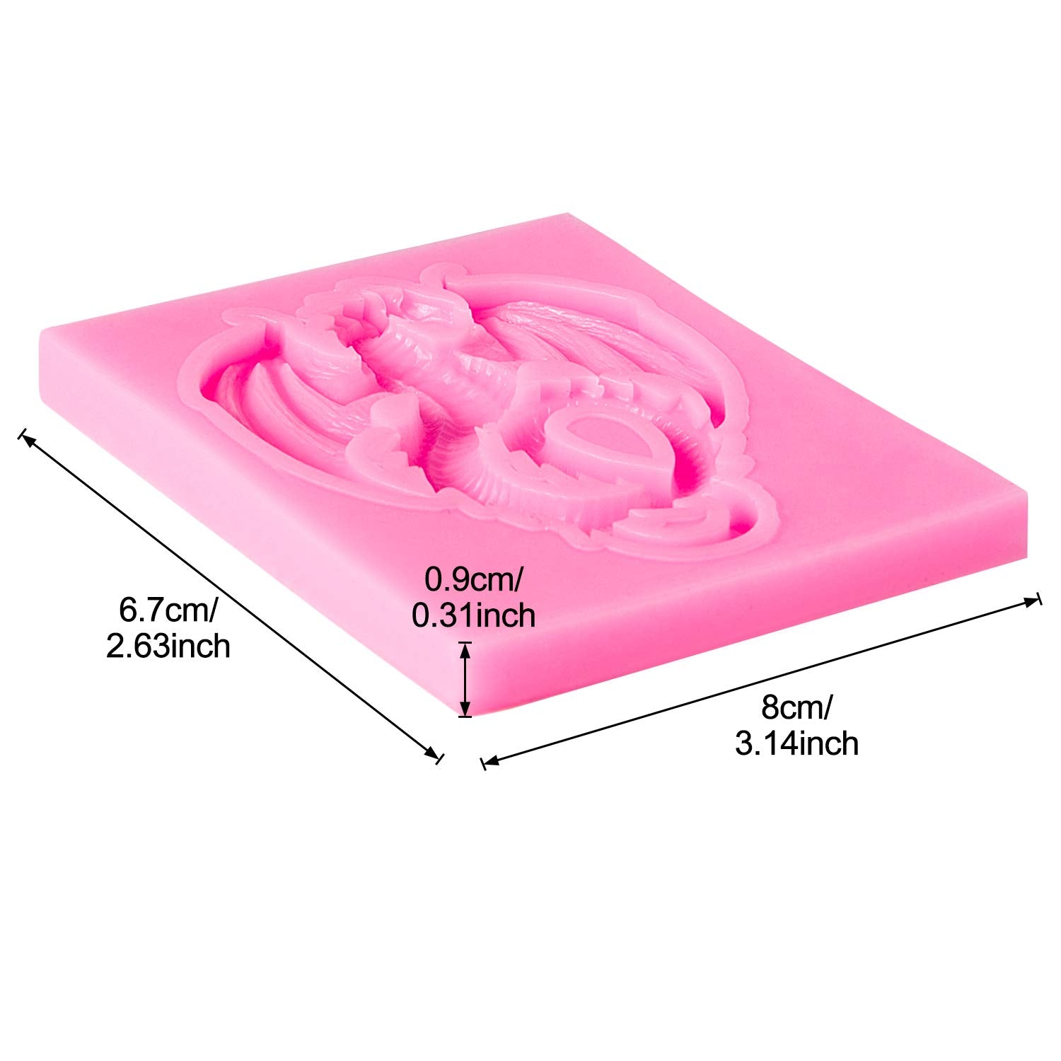2 Pieces Dragon Silicone Mold Cute Dragon Fondant Mold Animal Dragon Chocolate Mold Baking Mould Tool For Cake Decorating Polyme