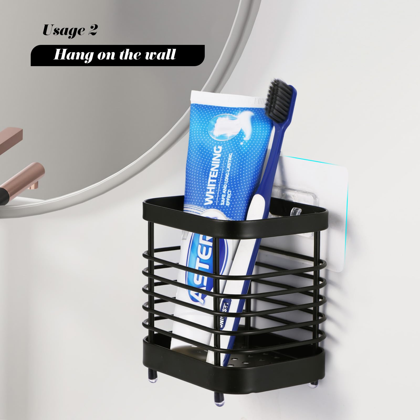 Toothbrush Holders For Bathroom - Sgokuno Stainless Steel Toothbrush Holder Wall Toothpaste Holder Shower Razor Holder Toothbrus
