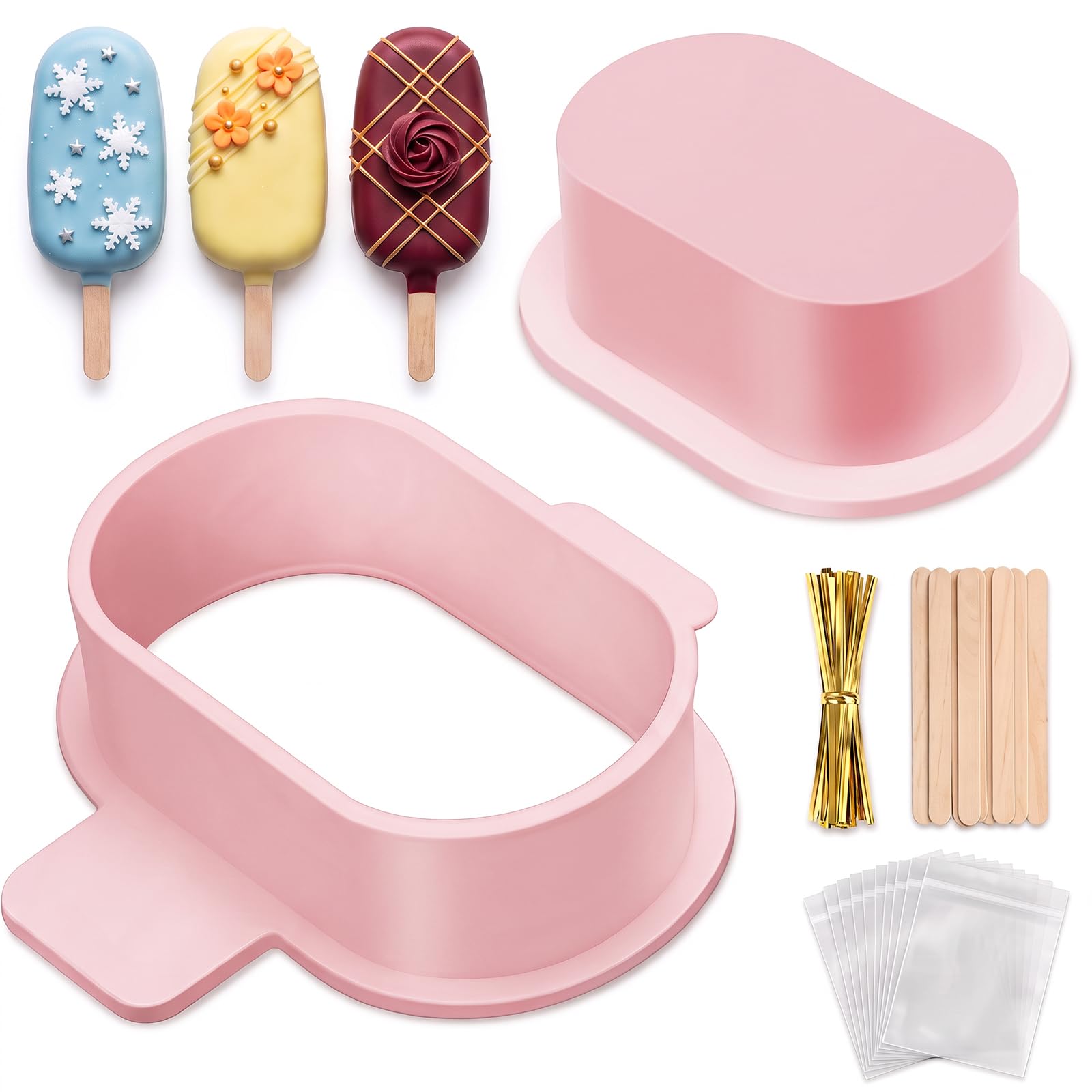 Cakesicle Cutter, Cake Pop Mold and Press Set with Bags for Party Treats