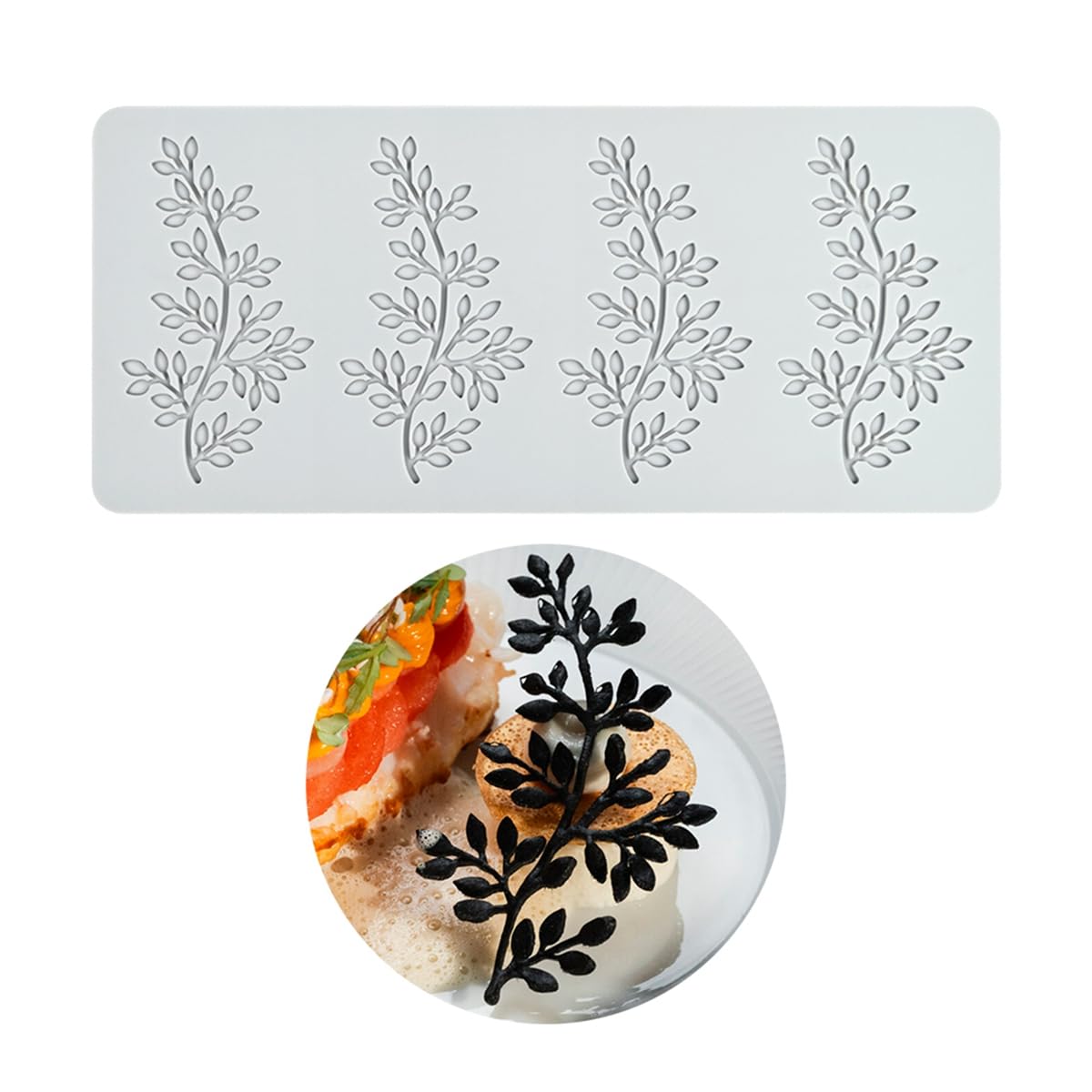 mostsom 3D Hollow Out Lace Mold Branches and Leaves Design Lace Mat Cake Silicone Mold DIY Chocolate Creative Presentation Decor