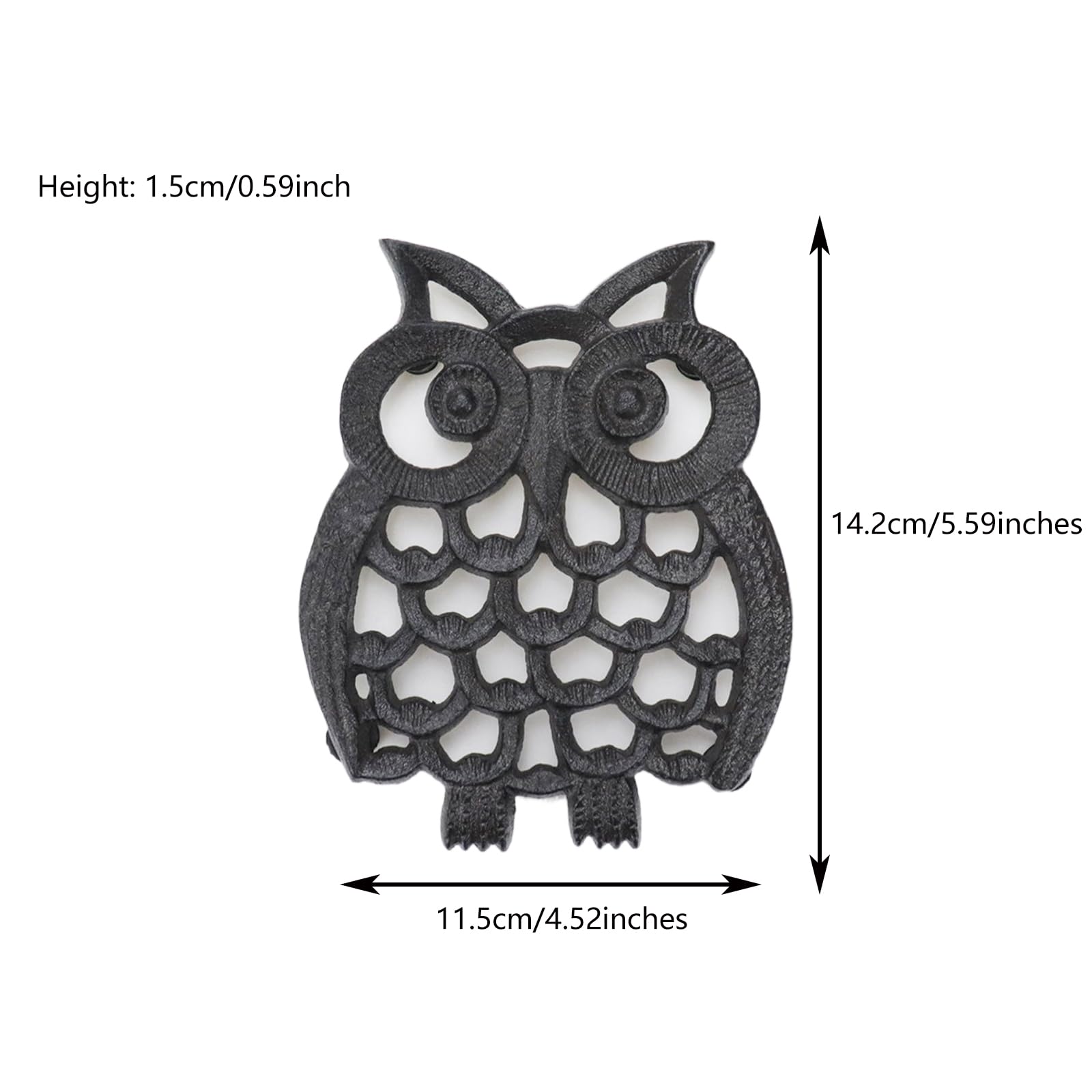 Faotup Cast Iron Trivet Owl Shaped Trivet Iron Trivet Stand For Pots Owl Trivets For Hot Dishes Decorative Iron Table Trivet For