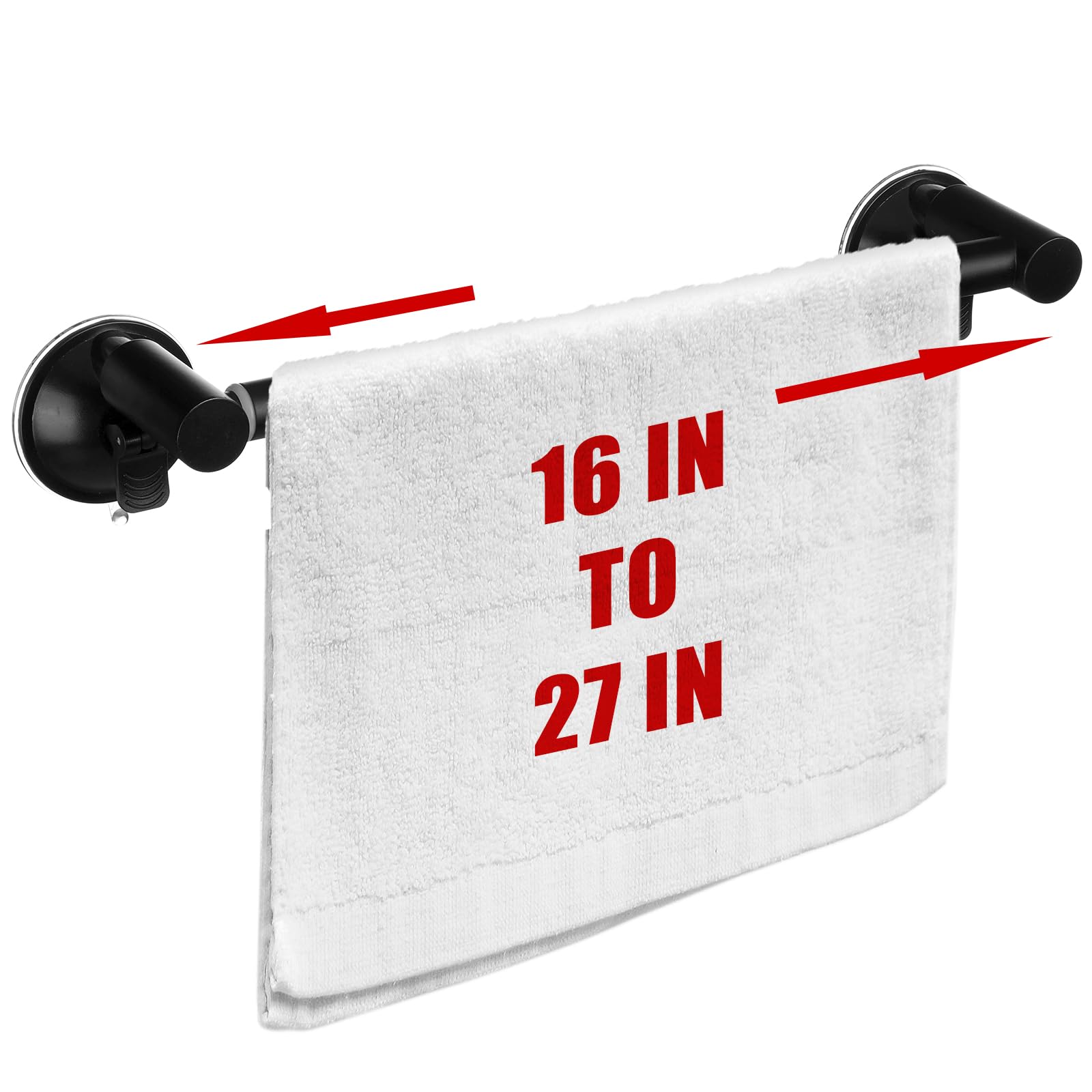 Adjustable 16-27 Suction Cup Towel Bar Extendable Suction Cup Towel Holder Bathroom Stainless Steel Towel Rack Towel Bar For Gla