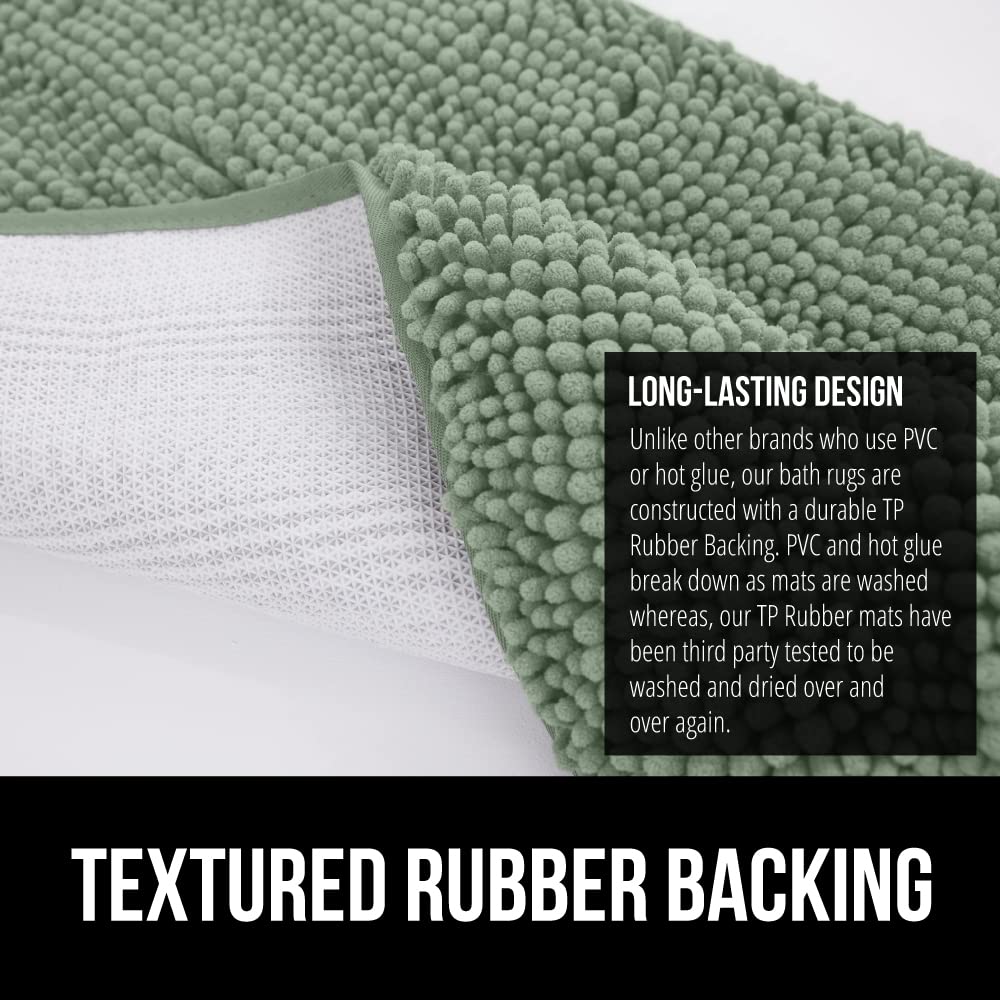 Gorilla Grip Bath Rug 36X24, Thick Soft Absorbent Chenille, Rubber Backing Quick Dry Microfiber Mats, Machine Washable Rugs For