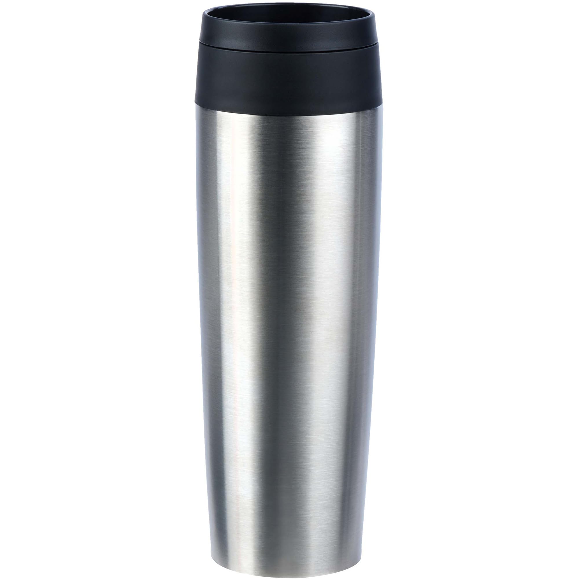 Emsa N20219 Travel Mug Classic Insulated Mug 0.5 Litres Comfort Screw Cap Stainless Steel 6 Hours Hot and 12 Hours Cold 100% Lea