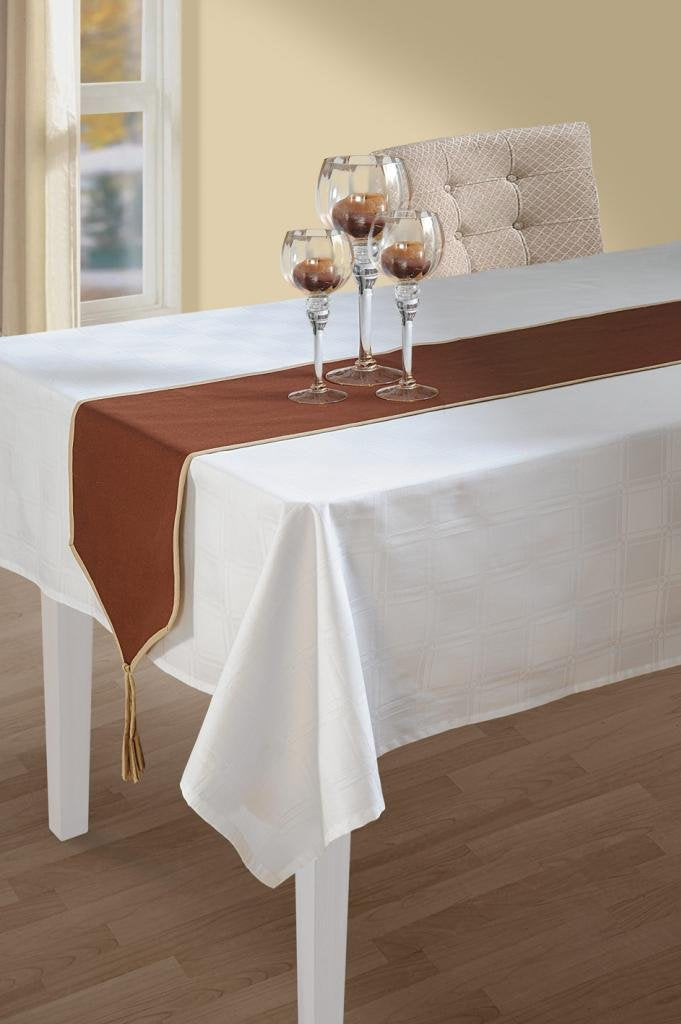 Swayam Solid Cotton Regular Table Runner  Brown (RNR01Brown)
