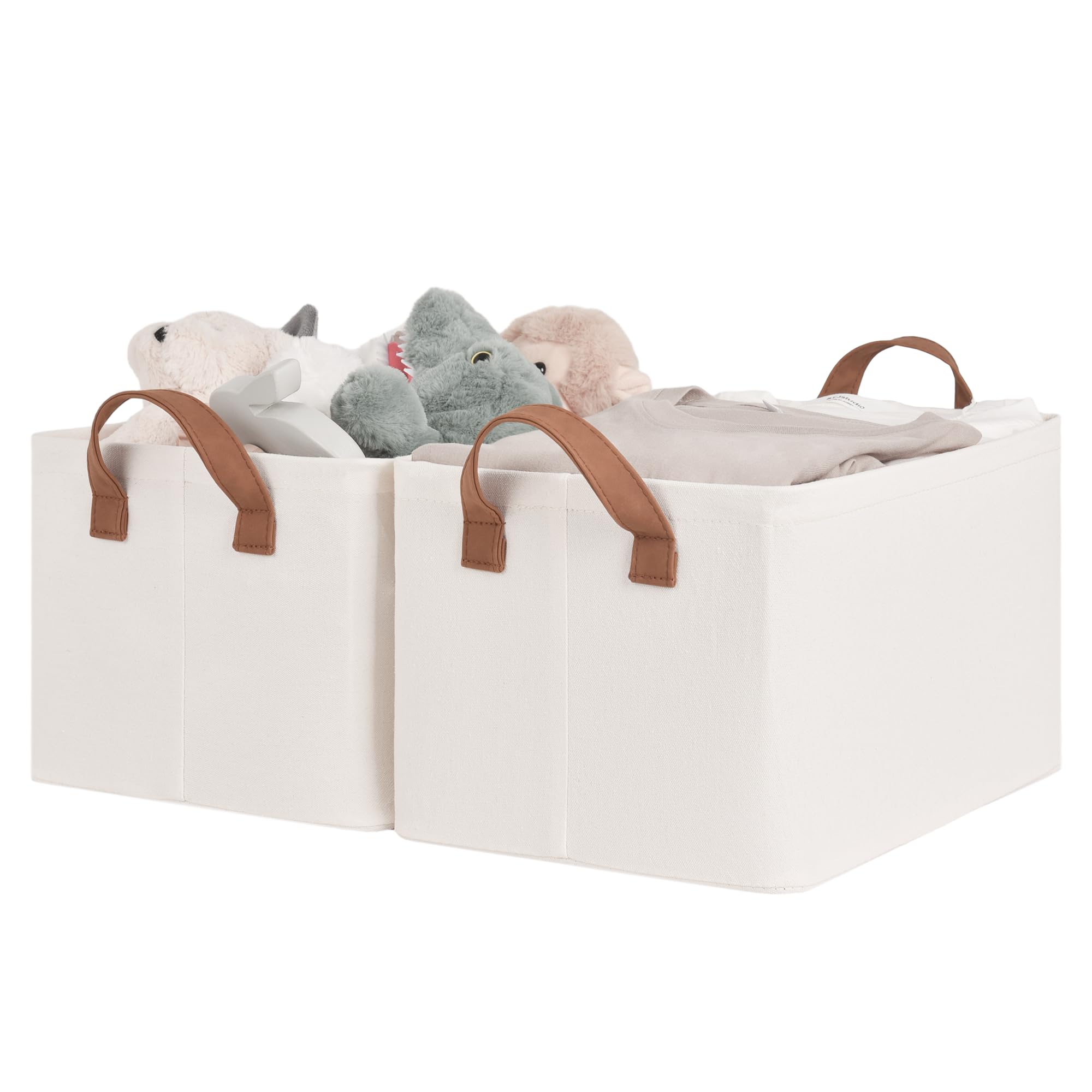 Storageworks Storage Bins, Fabric Storage Bins For Shelves, Storage Baskets With Metal Frame, Closet Baskets And Bins With Handl