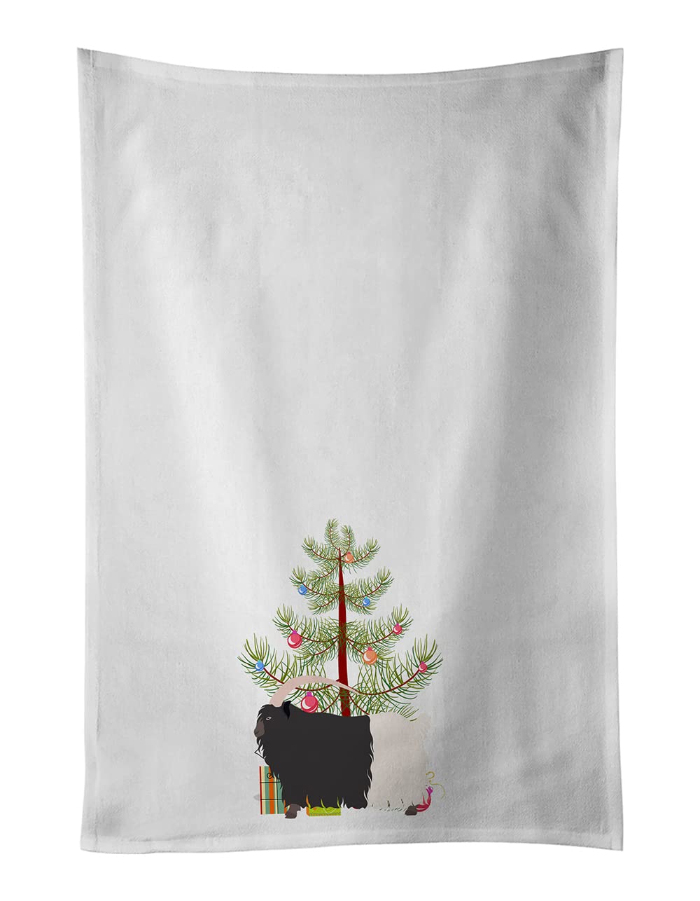 Welsh Black-Necked Goat Christmas White Kitchen Towel Set of 2