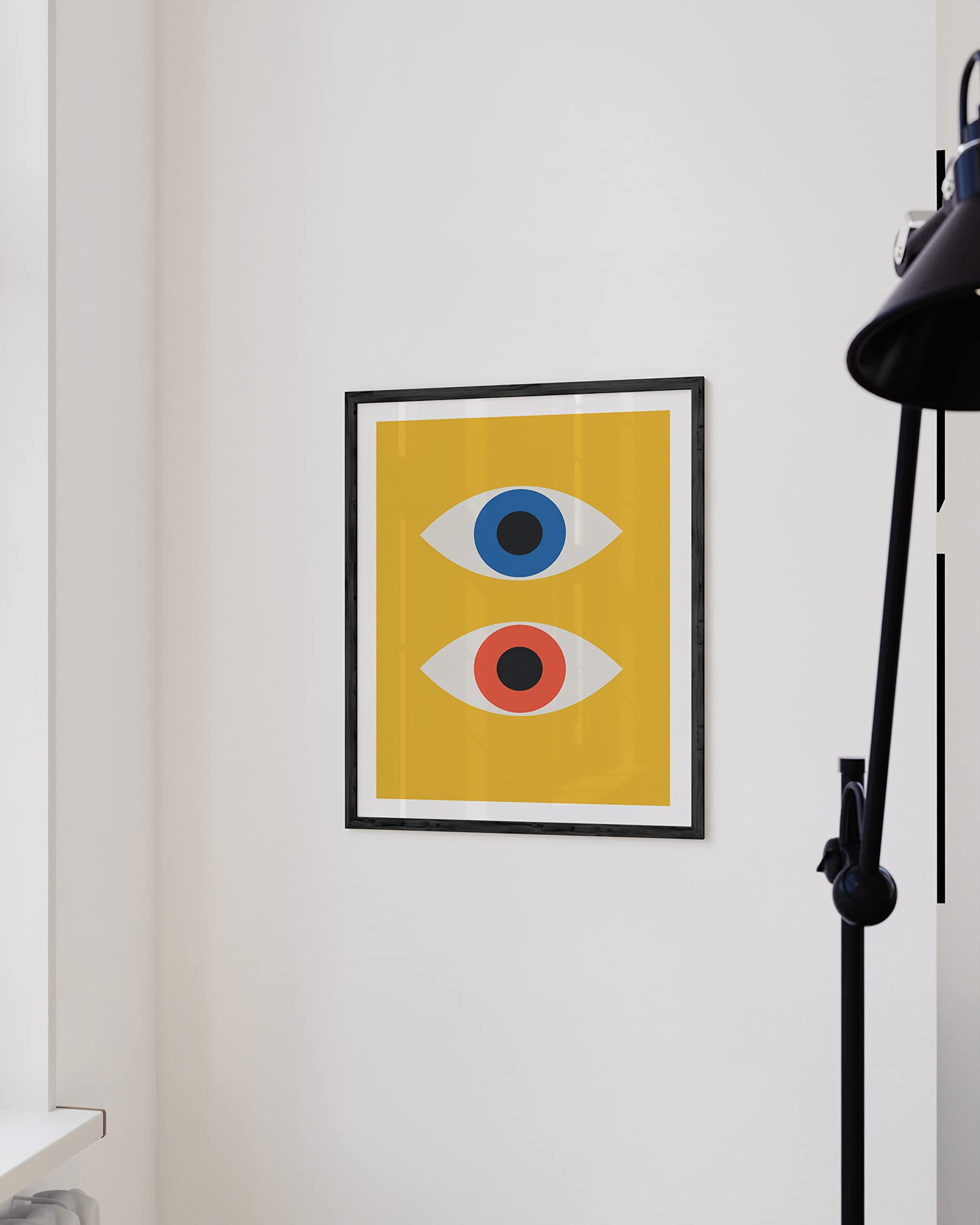 Haus And Hues Abstract Wall Art Prints - Retro Art Prints And Posters, Contemporary Wall Art, Bauhaus Poster, Evil Eye Poster Wa