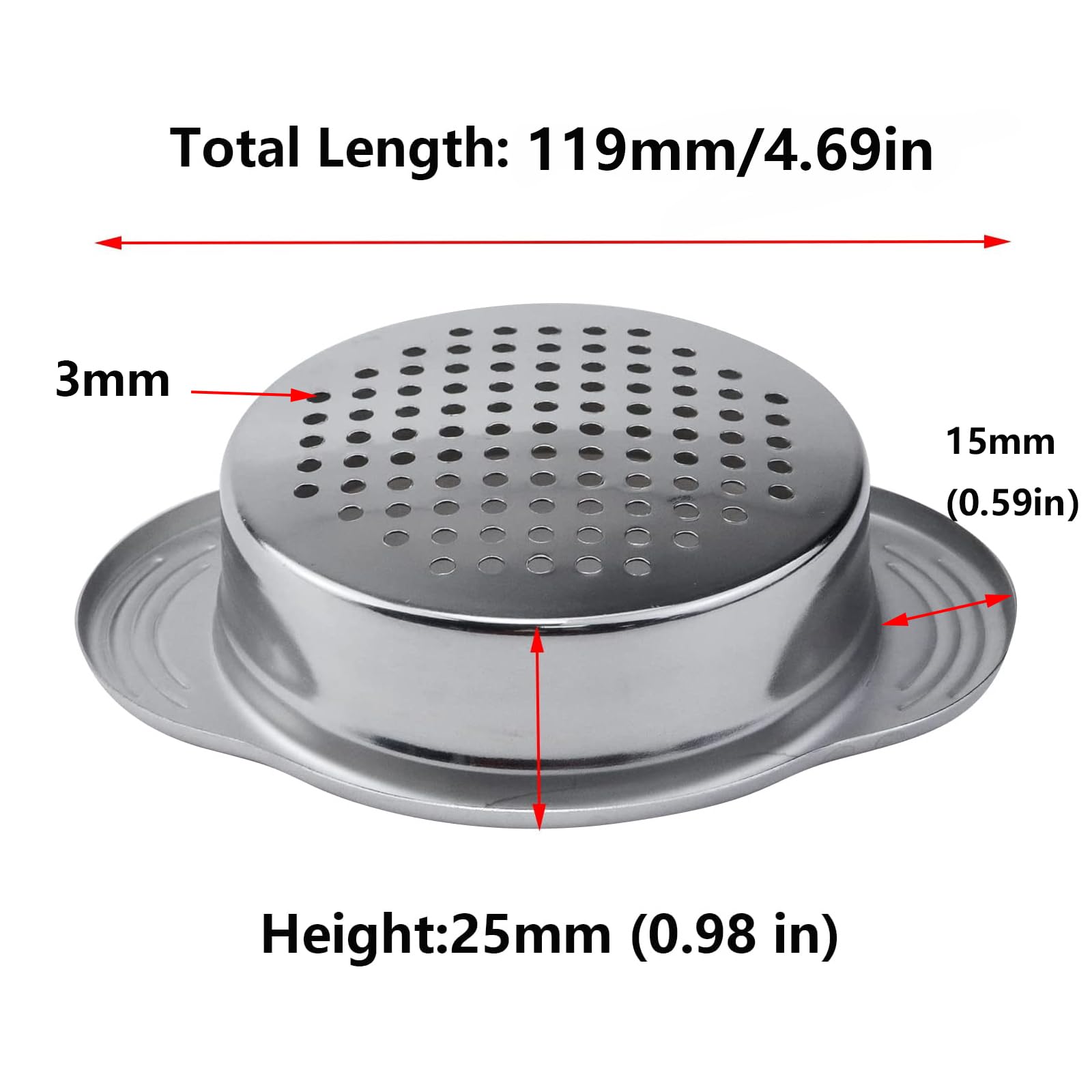 Antrader 4.5- Inch Stainless Steel Strainer, Kitchen Colander For Straining, Draining & Rinsing