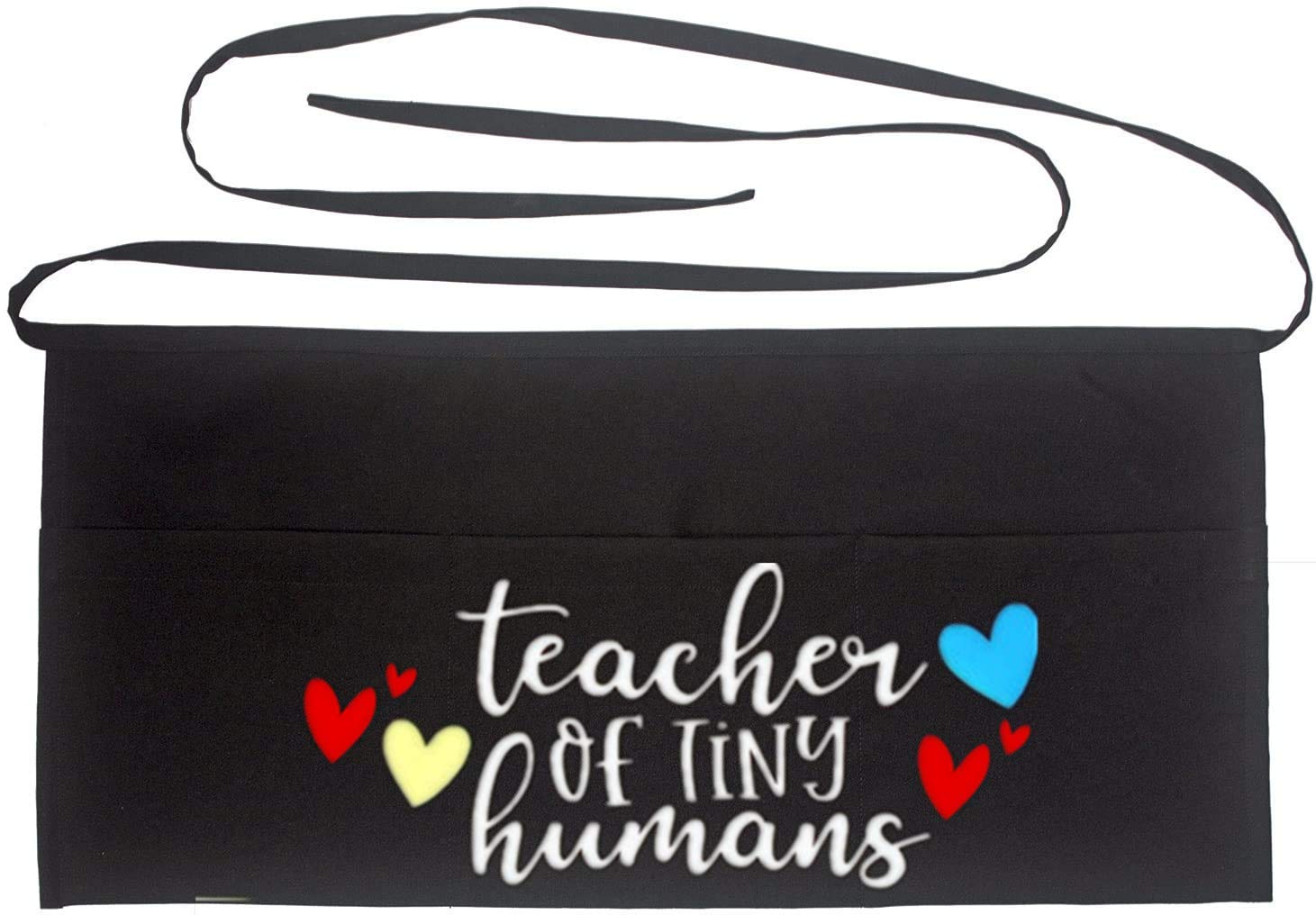 Tsmyp Waist Apron For Teachers With 3 Pockets Half Black Apron,Teachers Prefect Gift (Teacher Of Ting Humans)