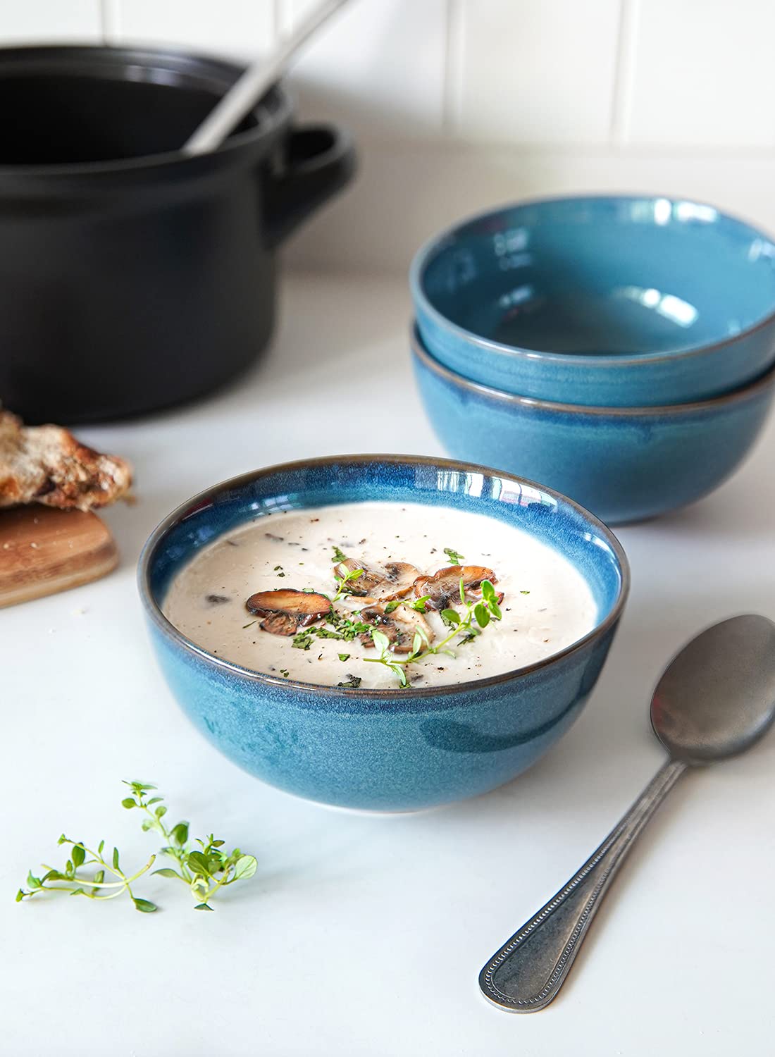 Le Tauci Cereal Bowls 6 Inch, Ceramic Bowl Set For Soup, Dessert, Fruits, Salad, Noodle, Ramen, 22 Ounce Bowls For Kitchen, Set