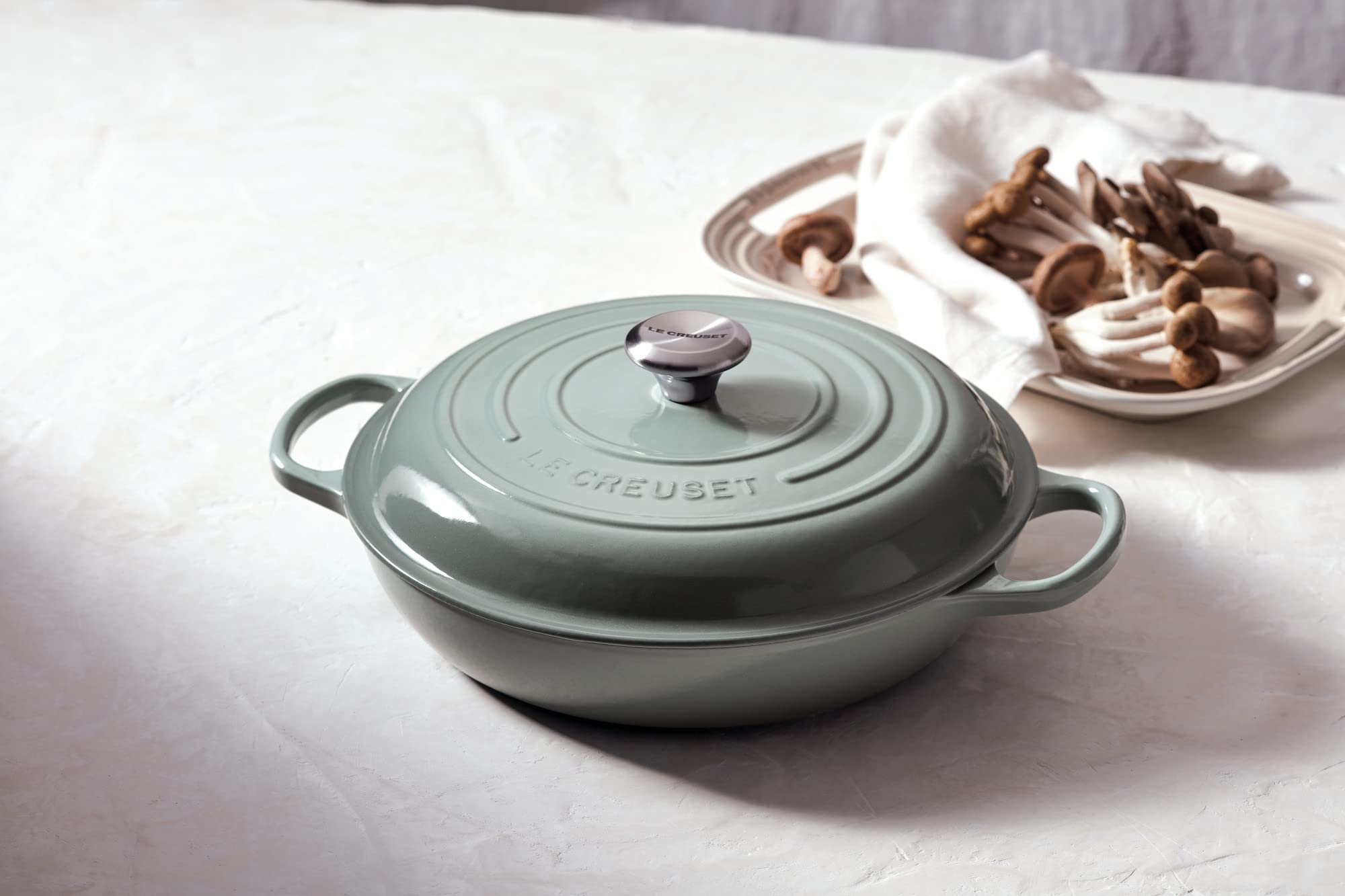 Le Creuset Enameled Cast Iron Signature Braiser, 5 Qt., Sea Salt